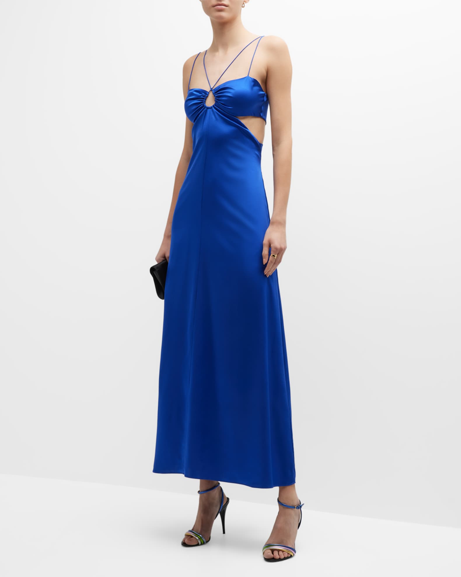 FRAME Delicate Tie CutOut Dress Neiman Marcus
