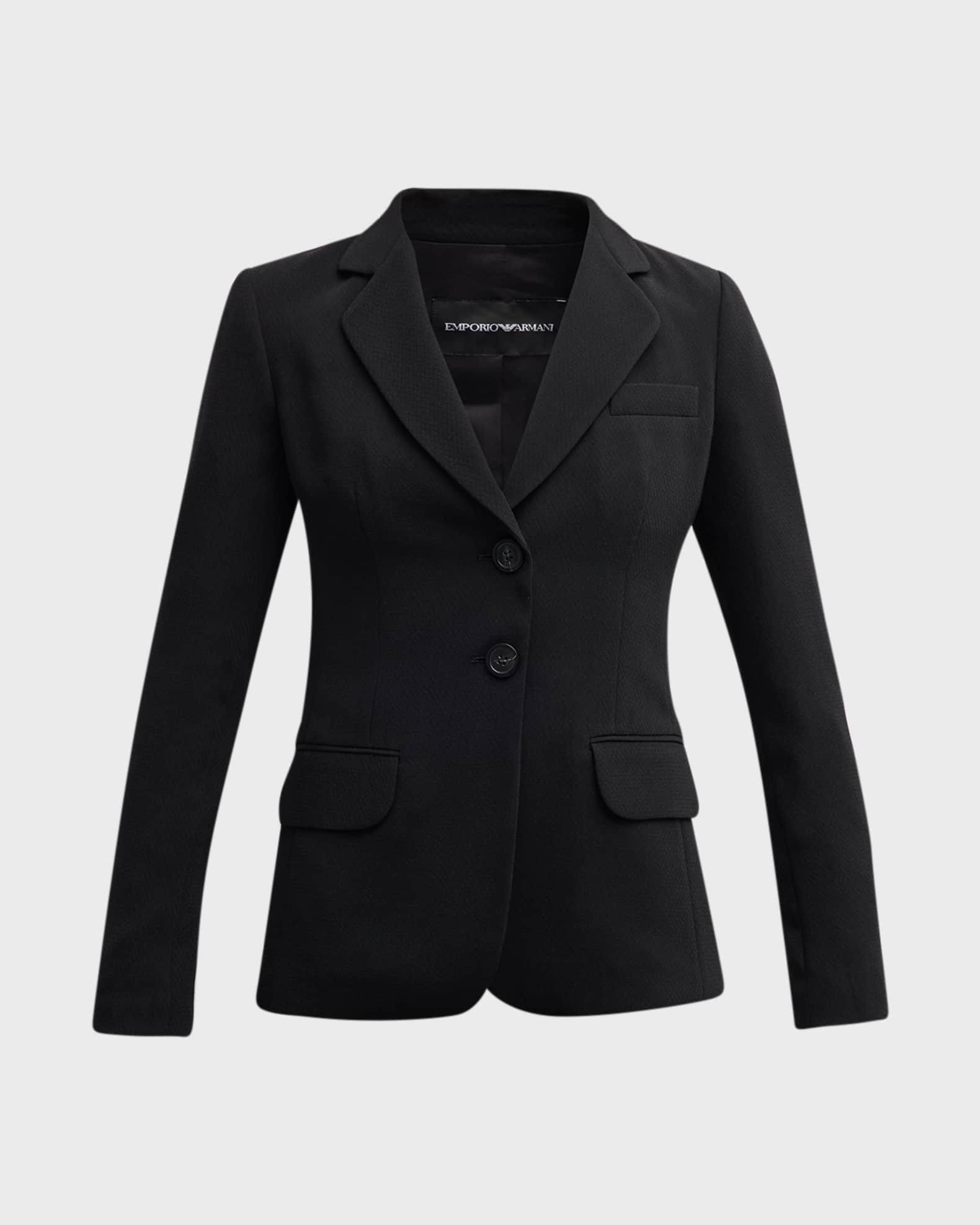 Textured Single-Breasted Blazer 1