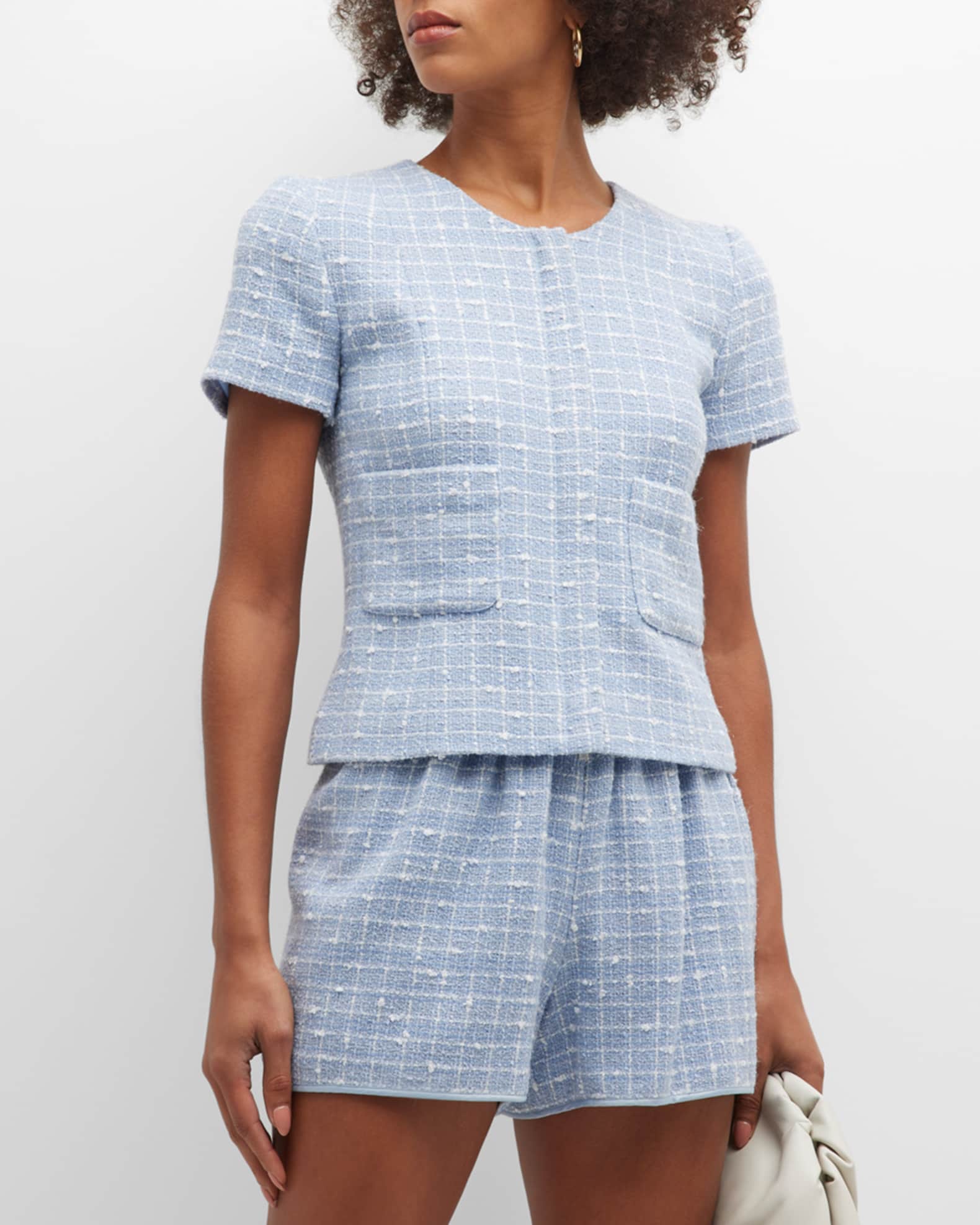 Short-Sleeve Tweed Jacket 0