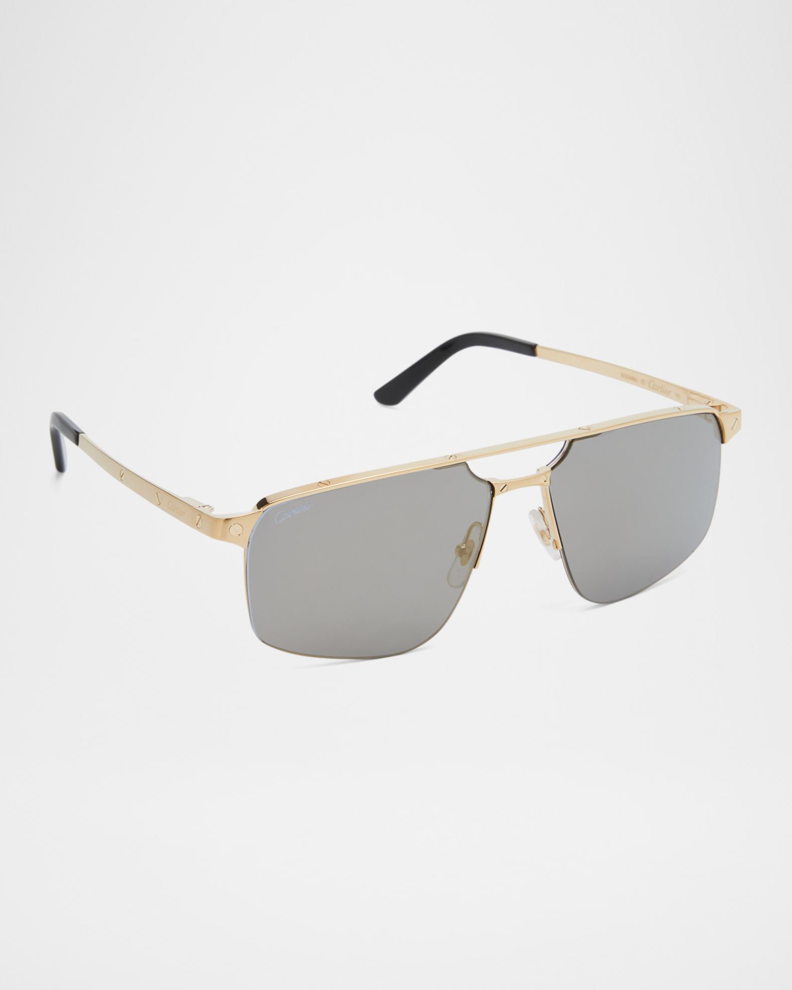 Men's Square Rimless Metal Sunglasses | Neiman Marcus