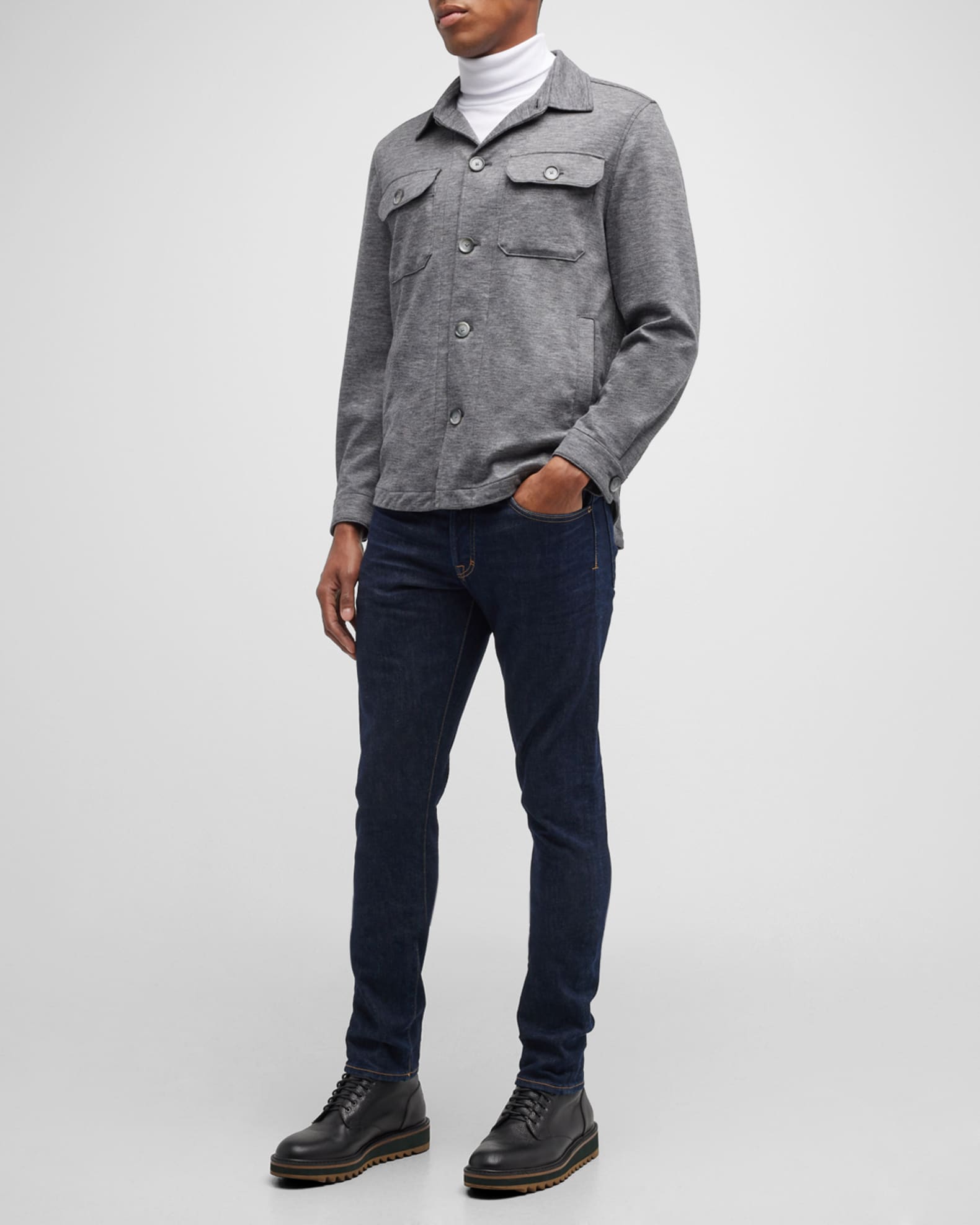 BOSS Men's C-Carper Heathered Jersey Overshirt | Neiman Marcus