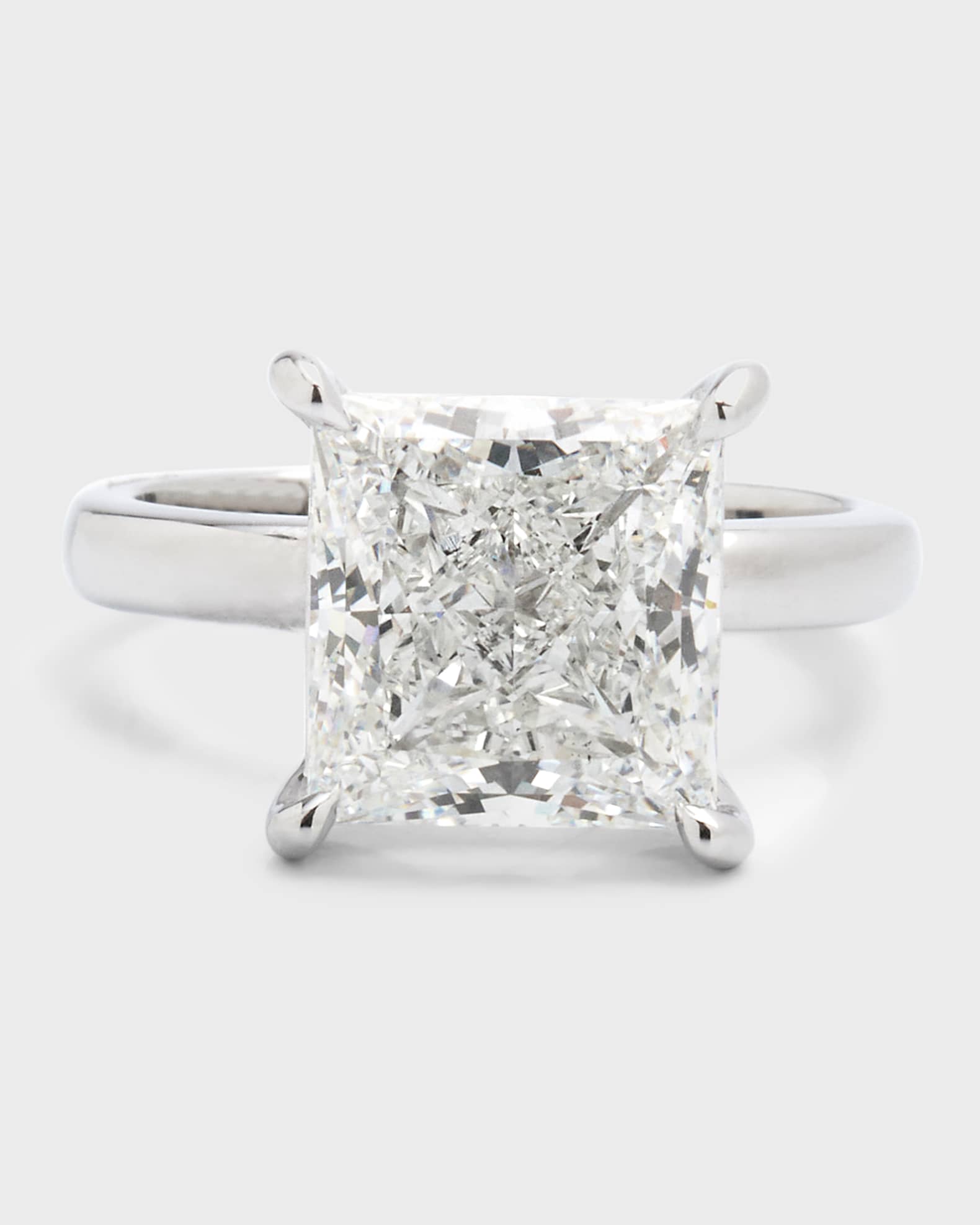 Lab Grown Diamond Platinum Princess-Cut Solitaire Ring 0