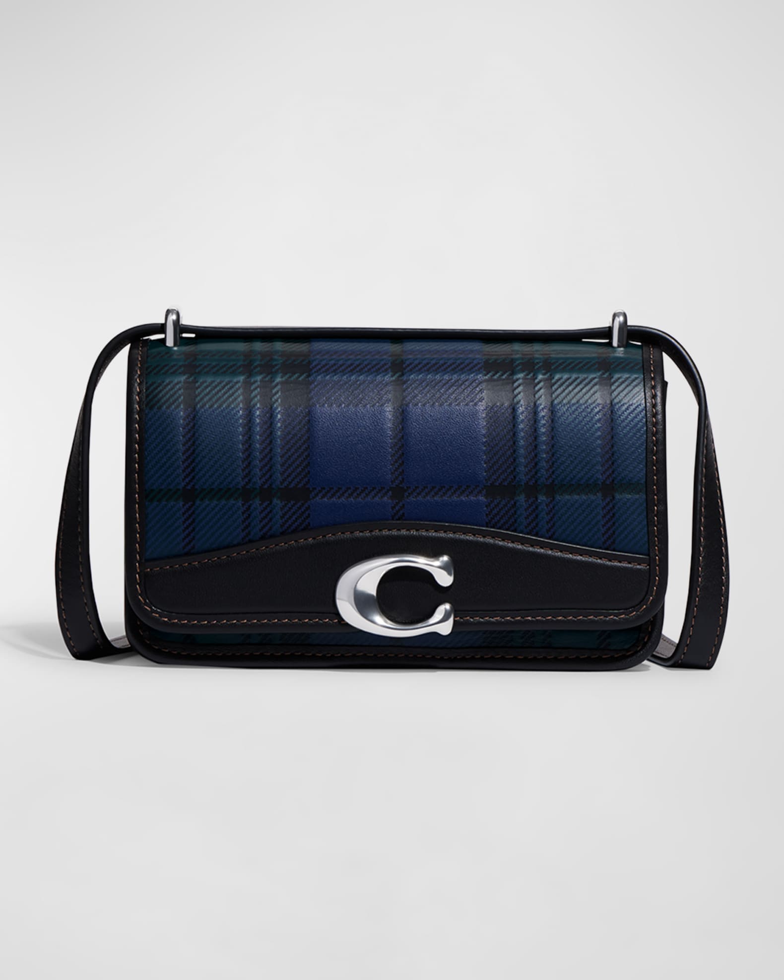 Coach Bandit PlaidPrint Leather Crossbody Bag Neiman Marcus