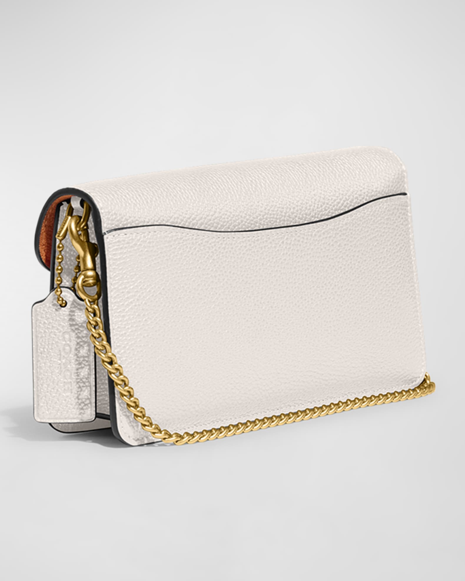 Coach Tabby Pebble Leather Clutch Bag with Chain Neiman Marcus