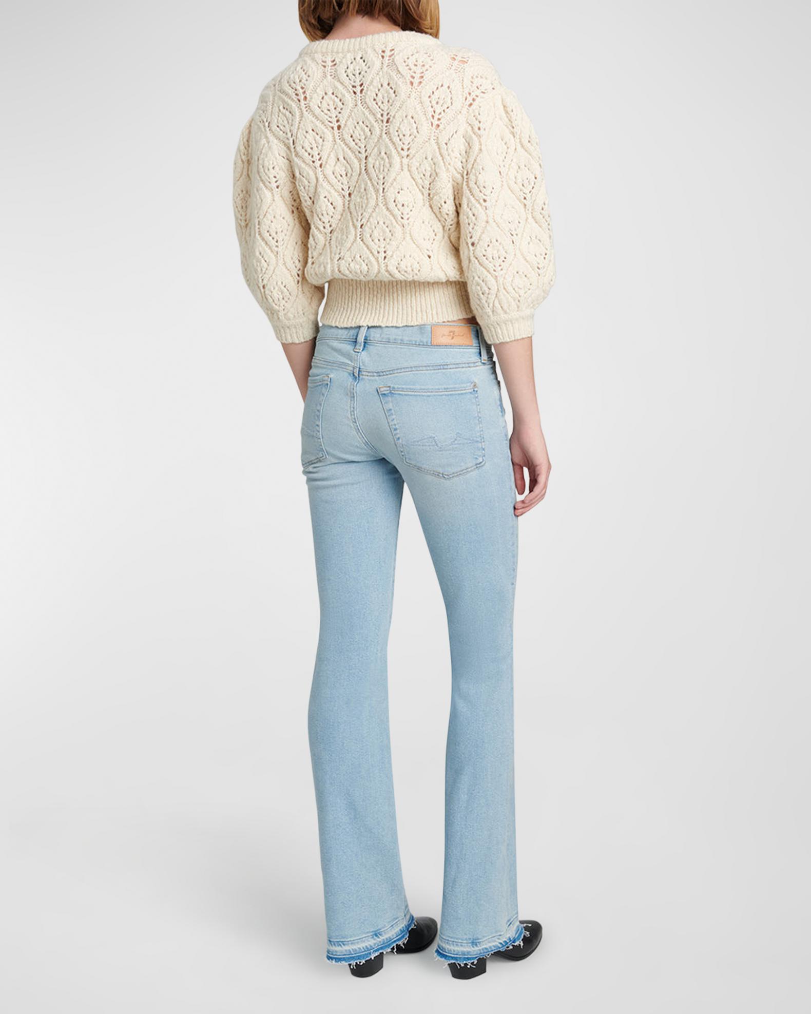 Jeans 7 For All Mankind Low Rise Ginger - Vita Bassa, Largo, Stretch, W26/L34, Blu Medio