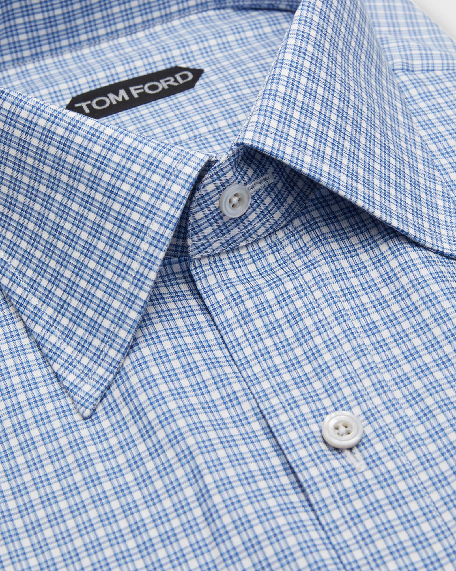 Men's Slim Fit Micro-Check Dress Shirt 1