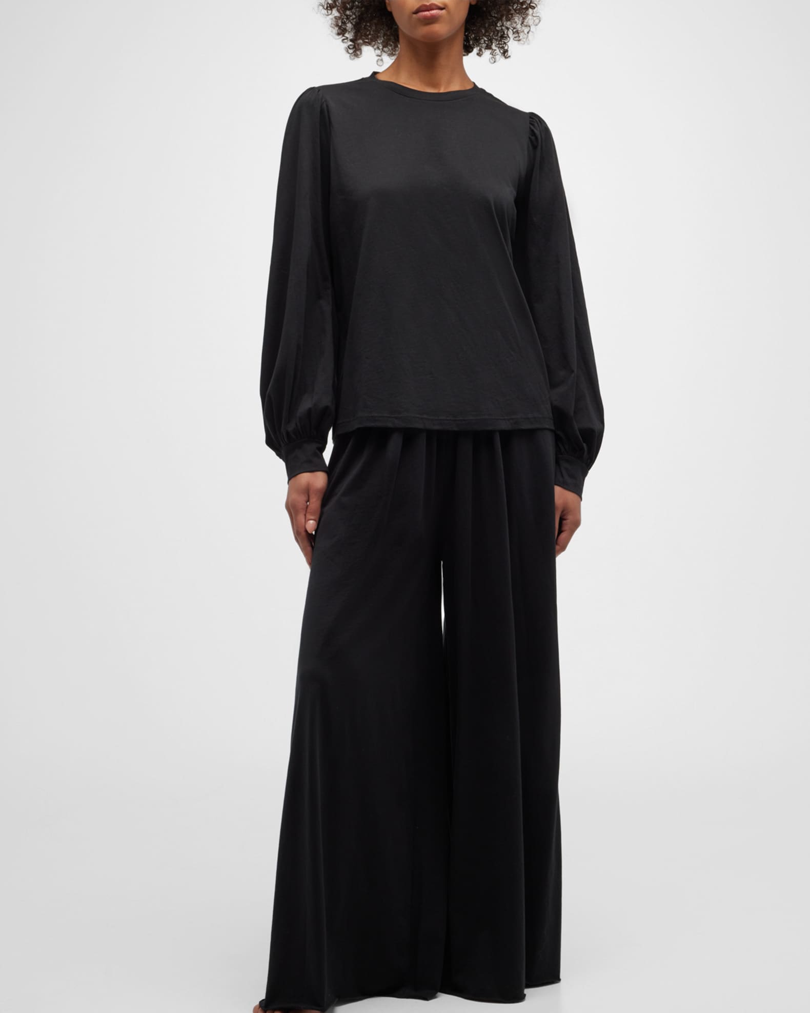 Organic Pima Wide-Leg Pants 1
