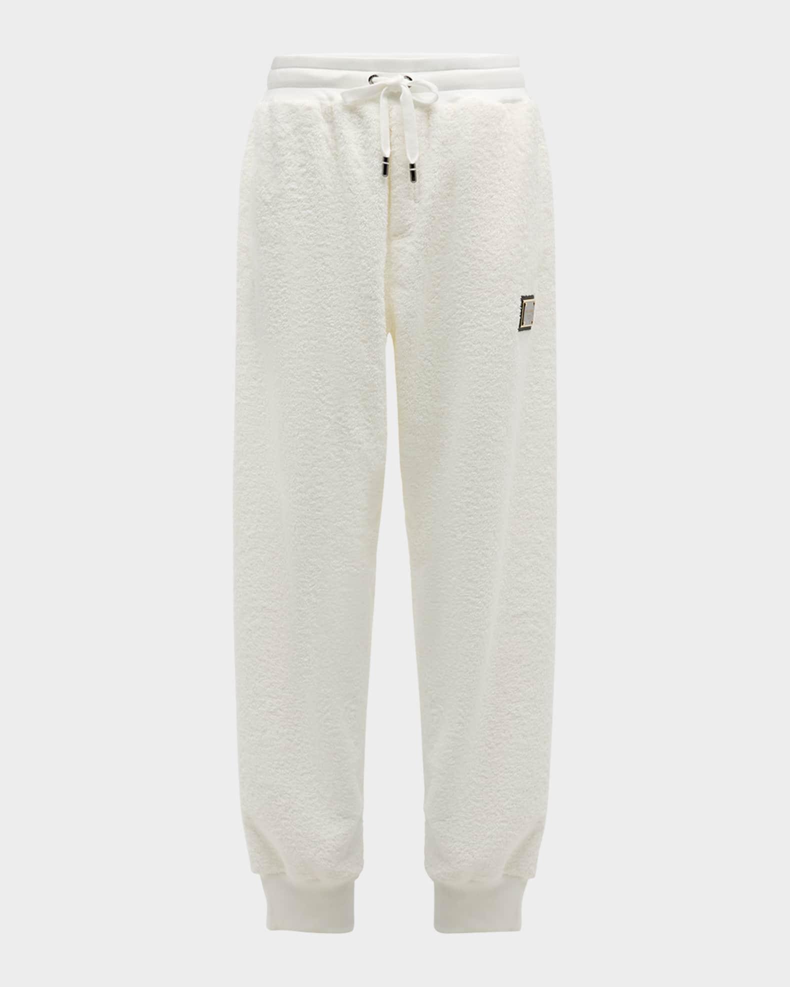 Dolce&Gabbana Men's Terry Logo Plaque Sweatpants