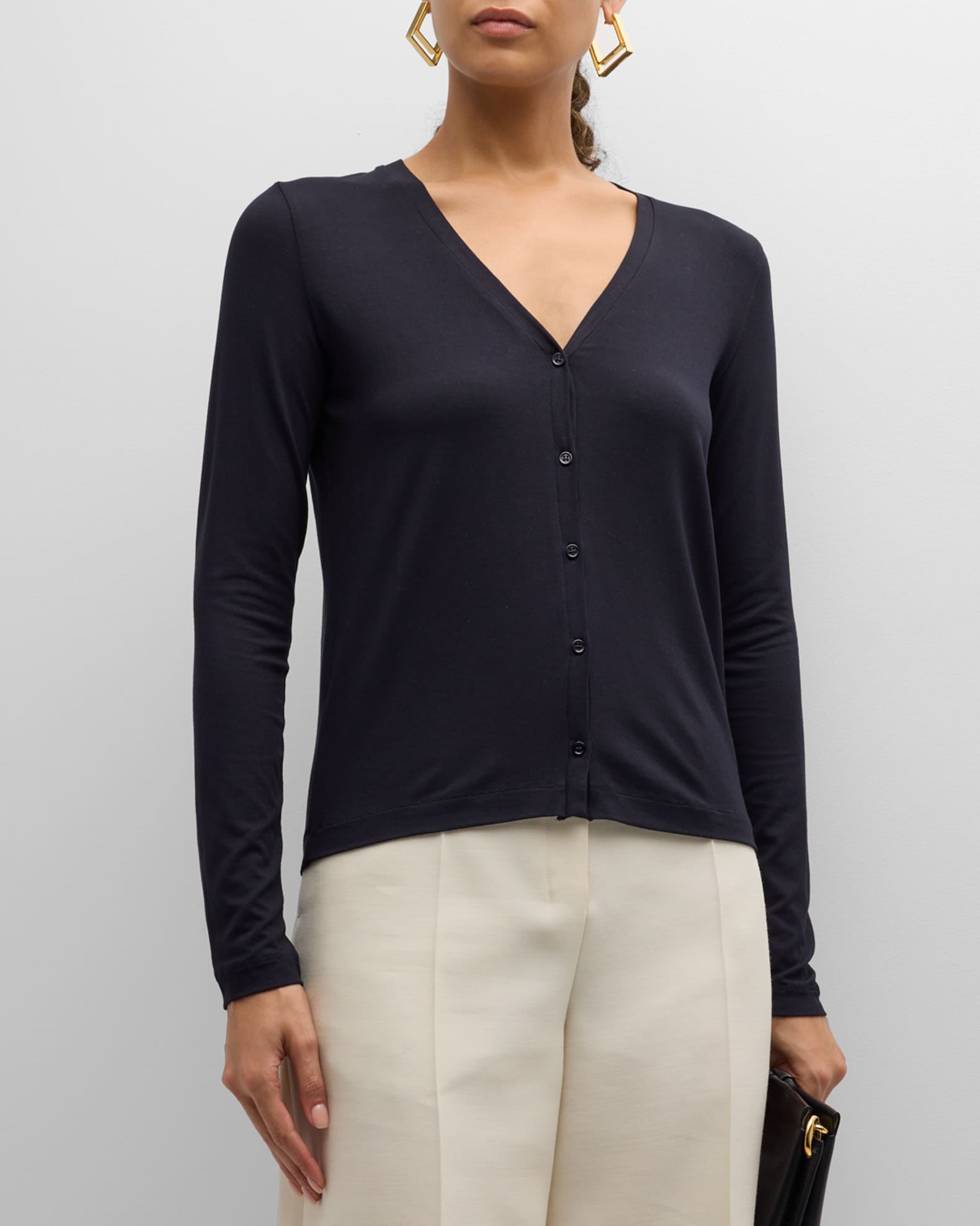 Soft Touch Button-Front Cardigan 1