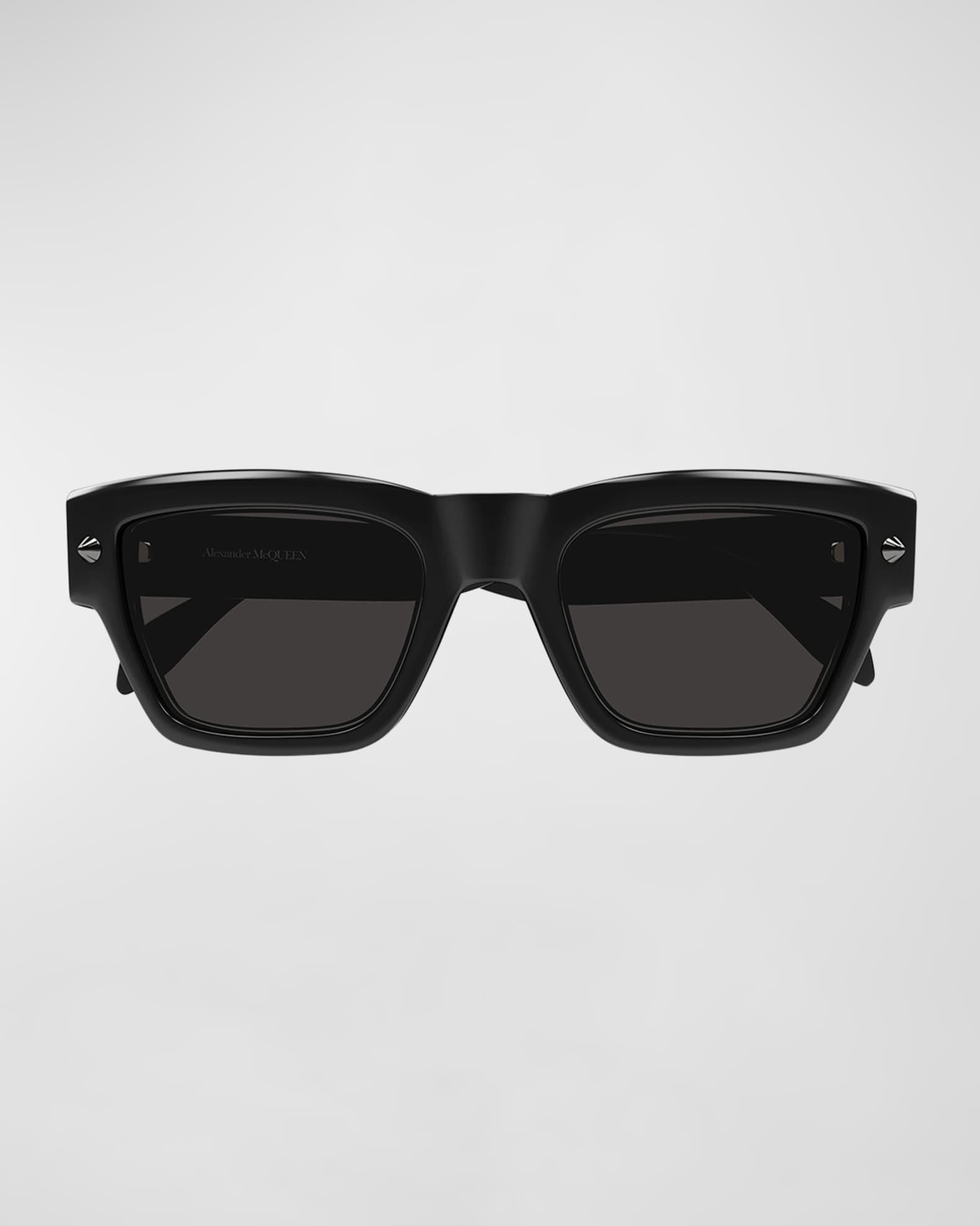 Alexander McQueen Men's Studded Acetate Rectangle Sunglasses | Neiman ...