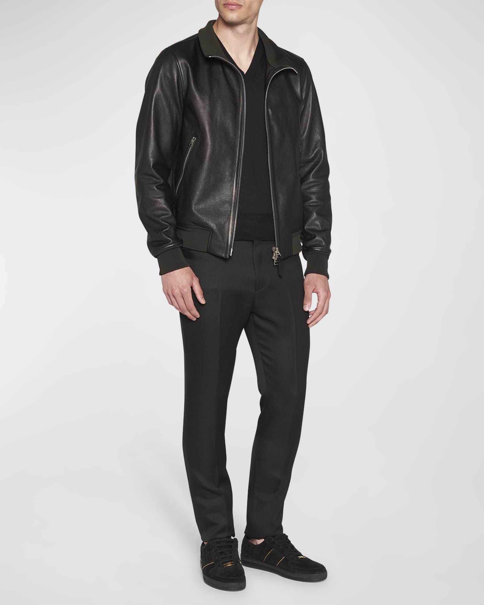 Black Leather bomber jacket Tom Ford - Vitkac Canada