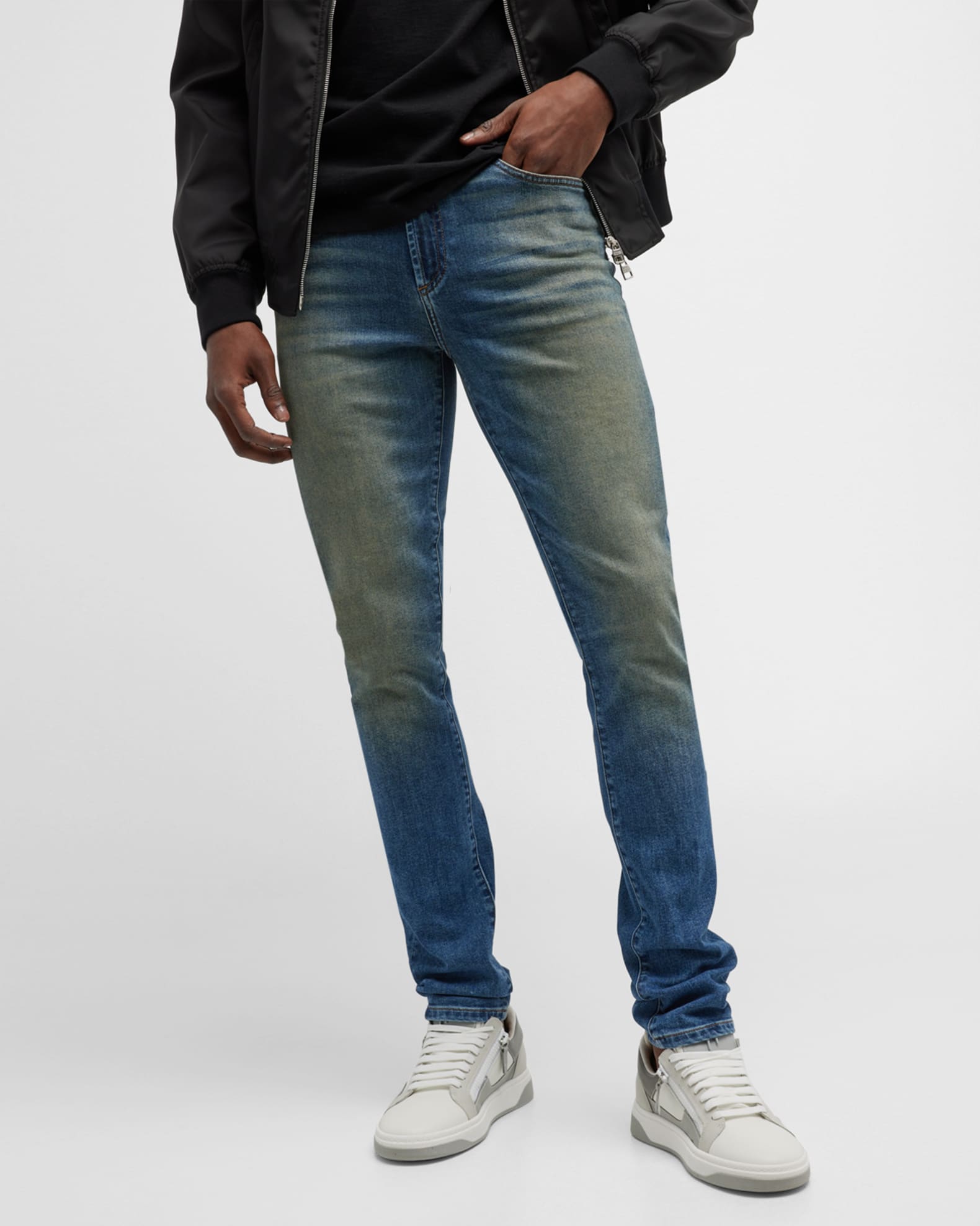 monfrere Men's Greyson Skinny Zip-Cuff Jeans | Neiman Marcus