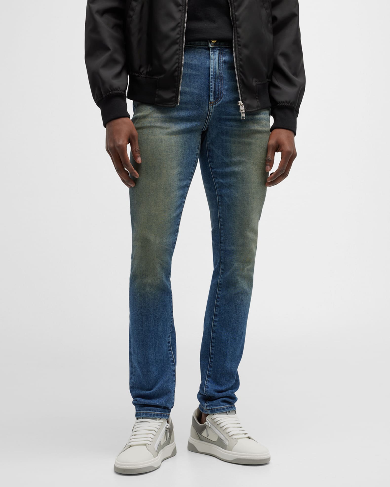 monfrere Men's Greyson Skinny Zip-Cuff Jeans | Neiman Marcus