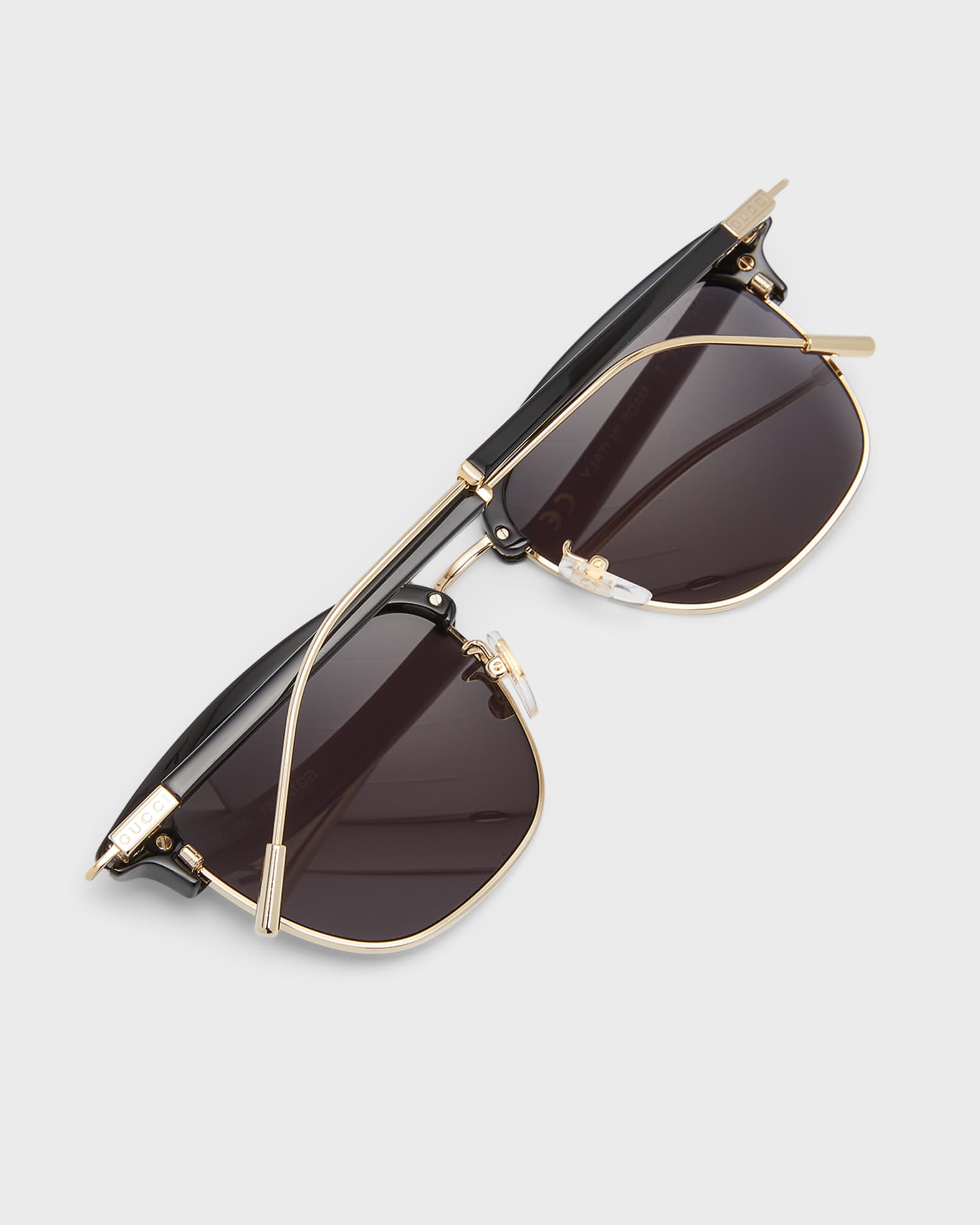 買い保障できる Acetate/Metal Half-Rim Men's Gucci Round Neiman | Sunglasses 小物