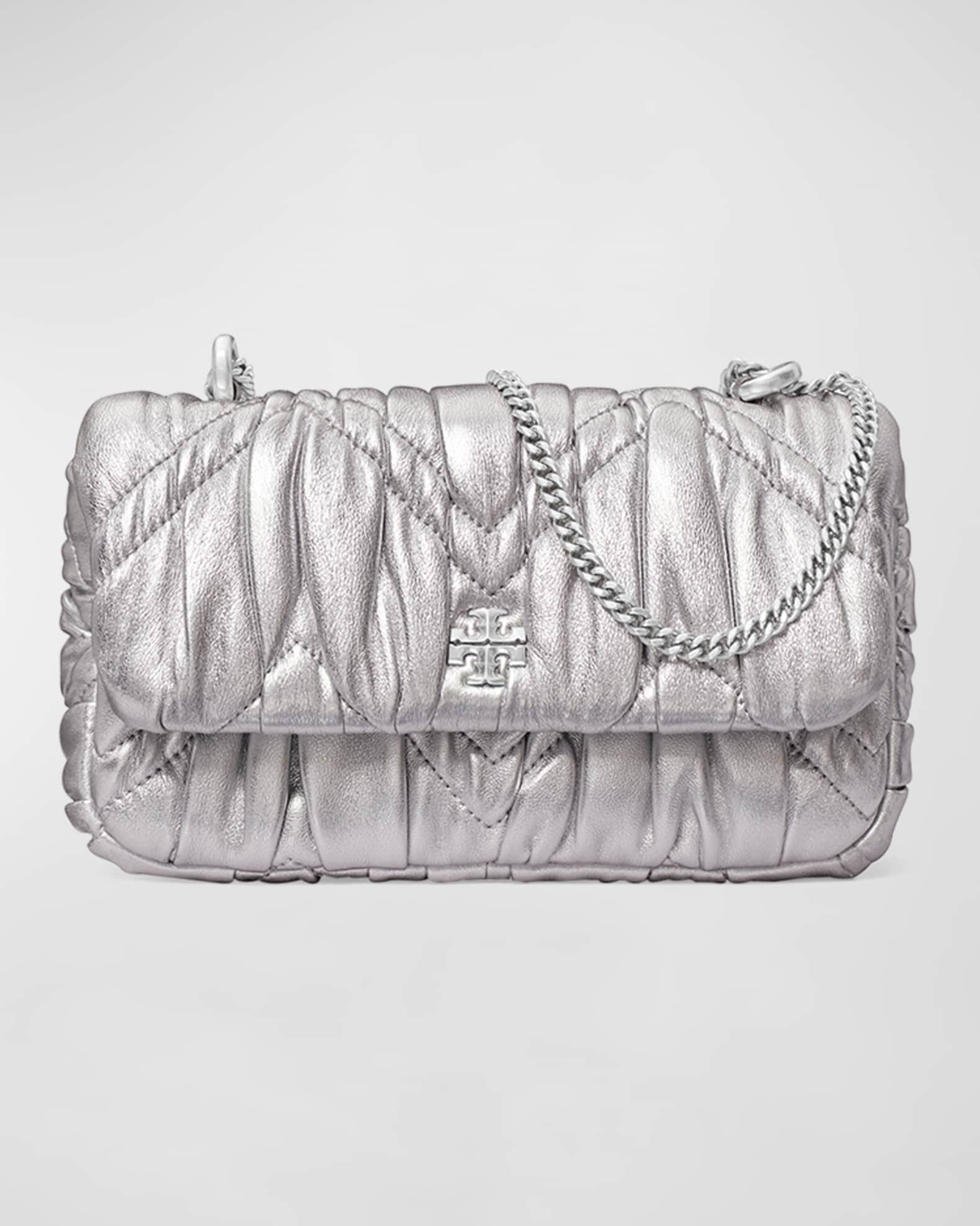Tory Burch Kira Mini Diamond-Ruched Metallic Shoulder Bag | Neiman Marcus
