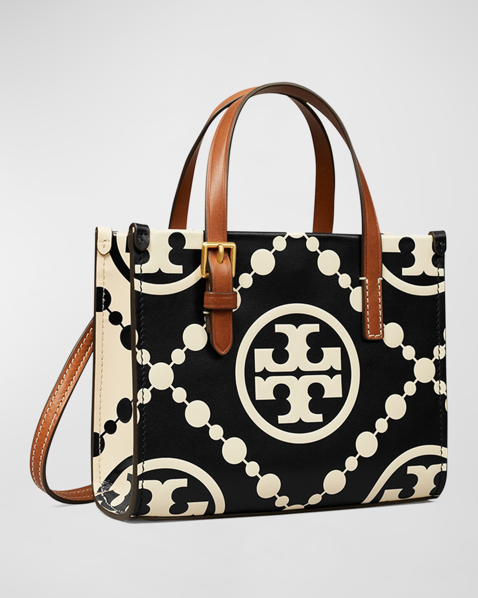 Tory Burch Mini T MonogramEmbossed Leather Tote Bag Neiman Marcus