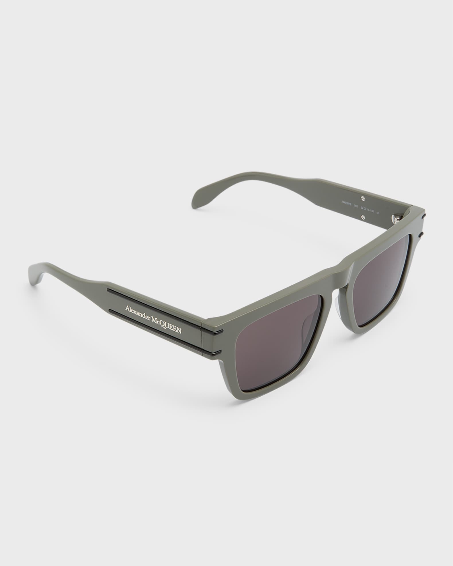 Alexander McQueen Men s Wide Rectangle Acetate Sunglasses with