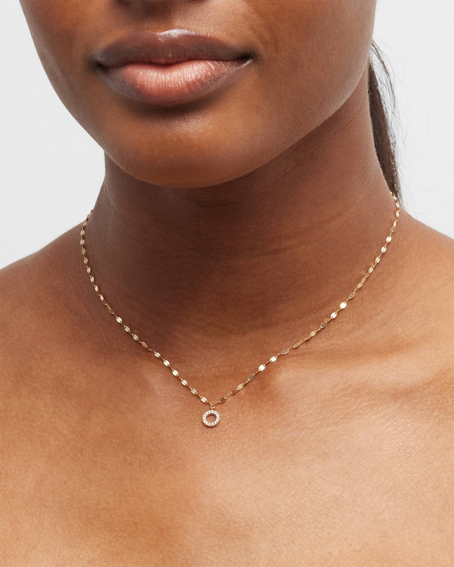 Flawless 14k Gold Open Circle Pendant Necklace 1