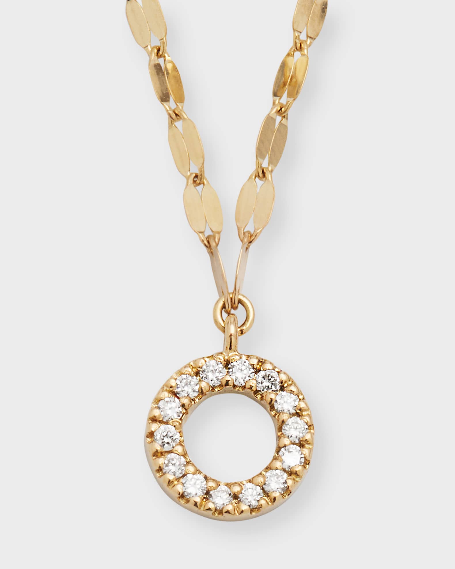 Flawless 14k Gold Open Circle Pendant Necklace 0