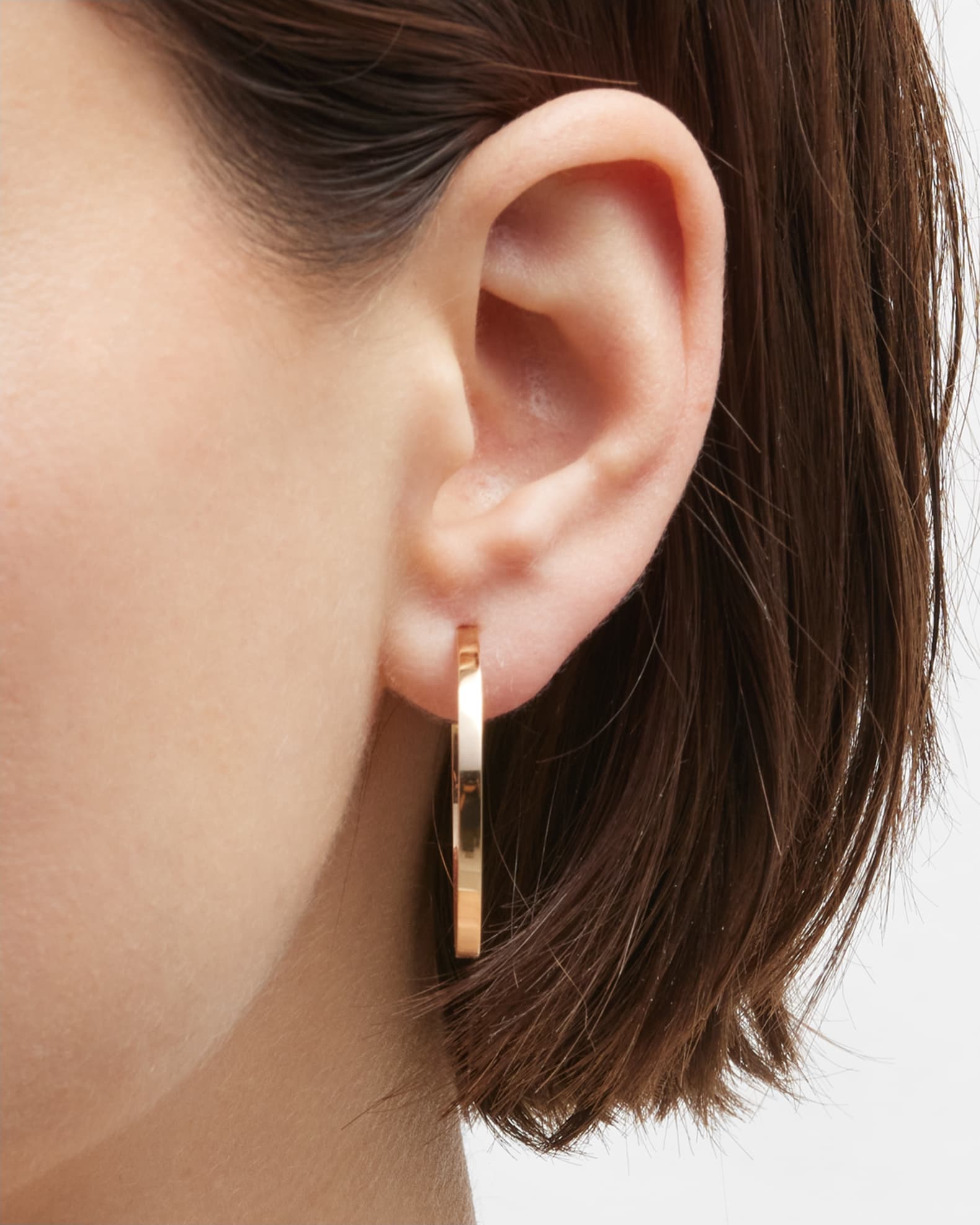 14k Yellow Gold Sunrise Hoops, 30mm 1