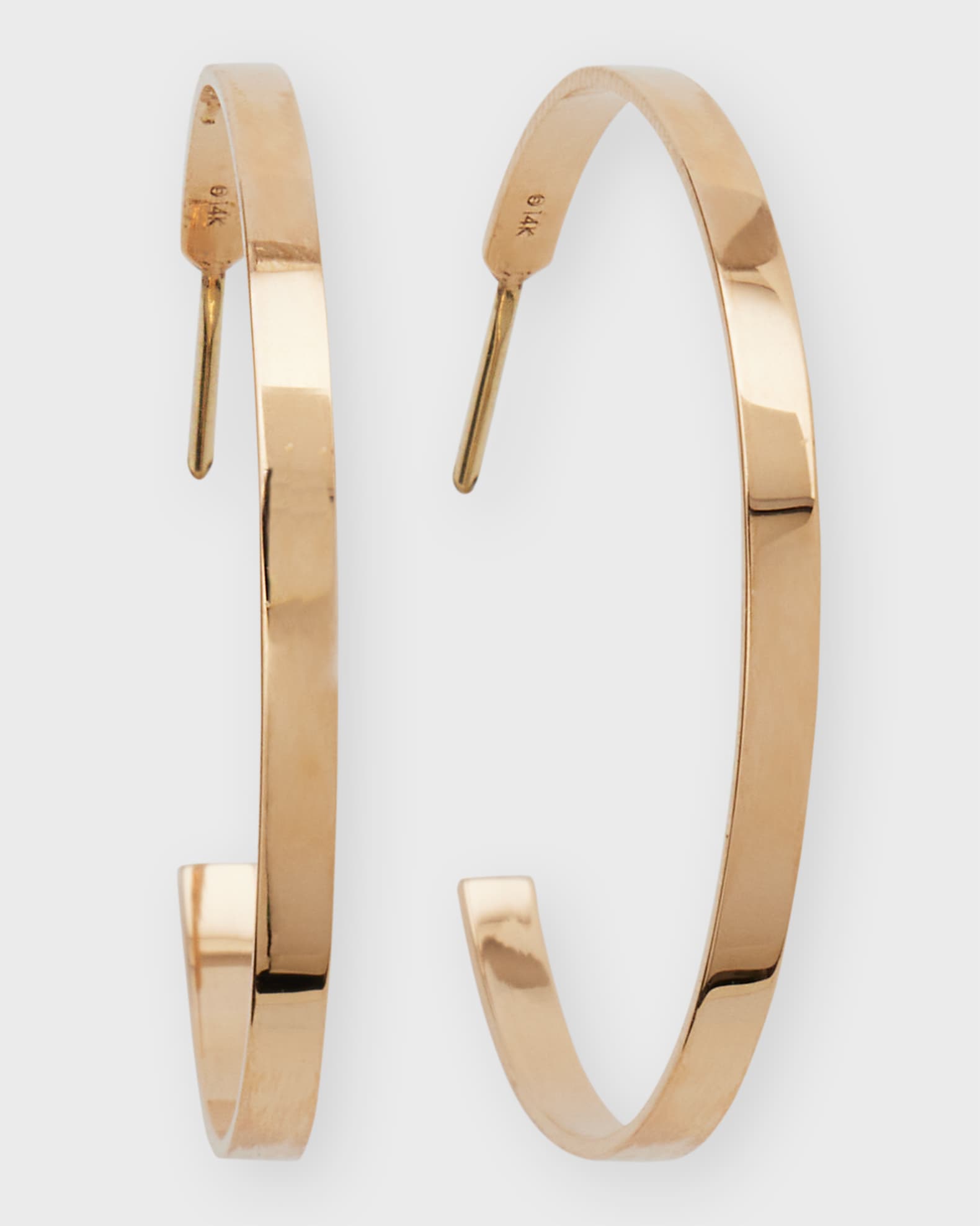 14k Yellow Gold Sunrise Hoops, 30mm 0