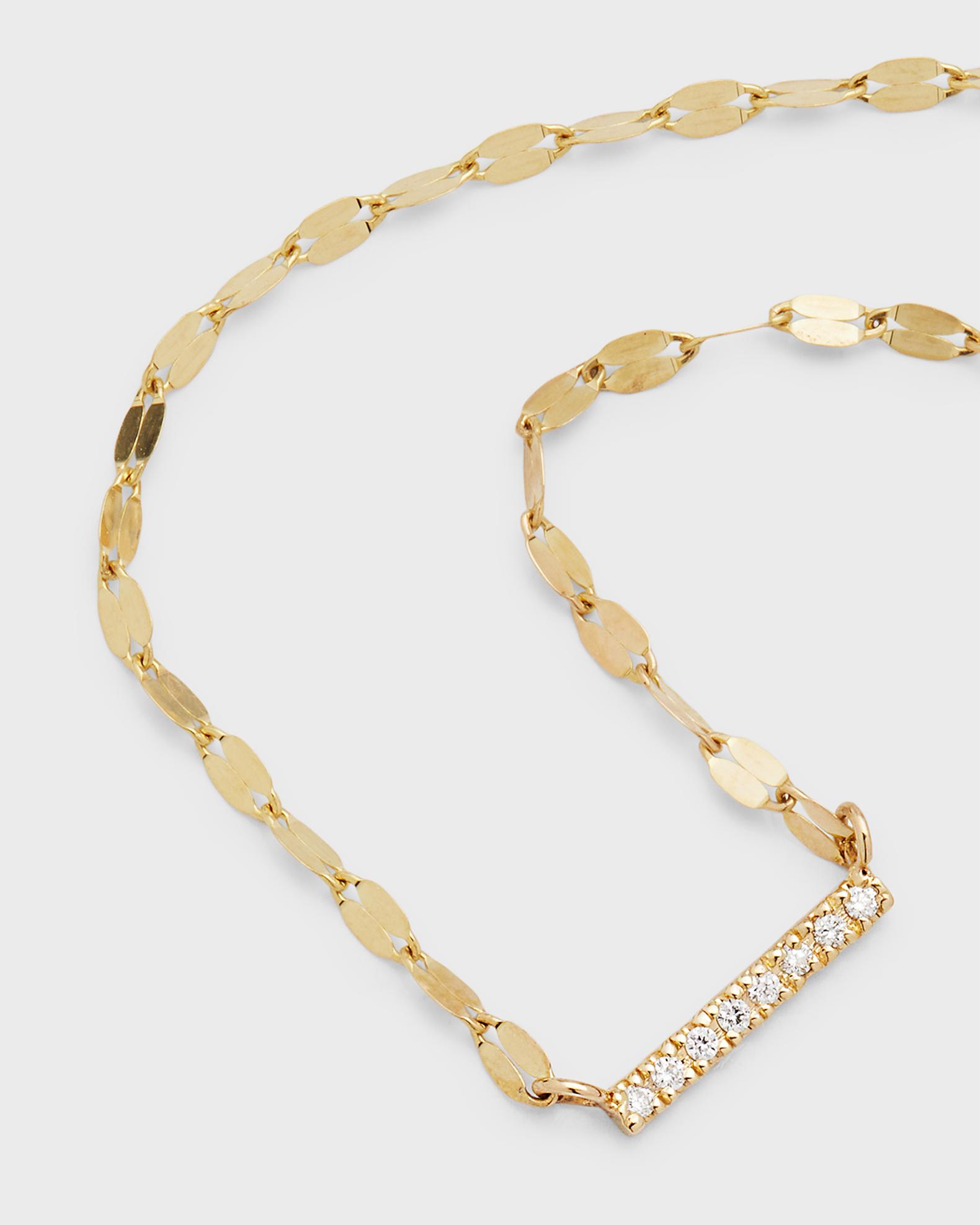 LANA 14K Gold Flawless Mini Diamond Bar Pendant Necklace | Neiman Marcus