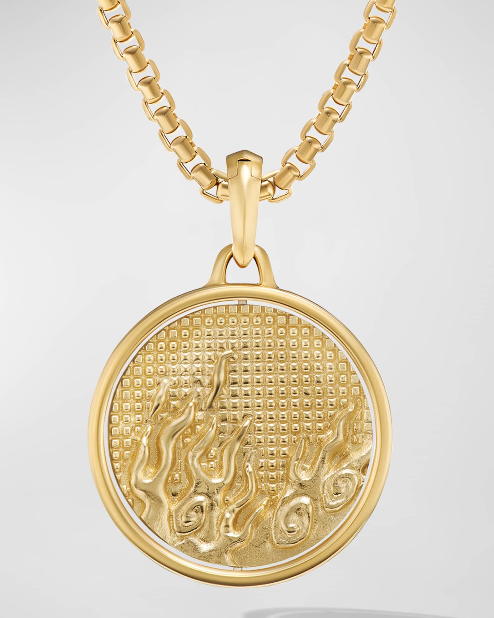 Men's Duality Pendant in 18K Gold, 30mm 1