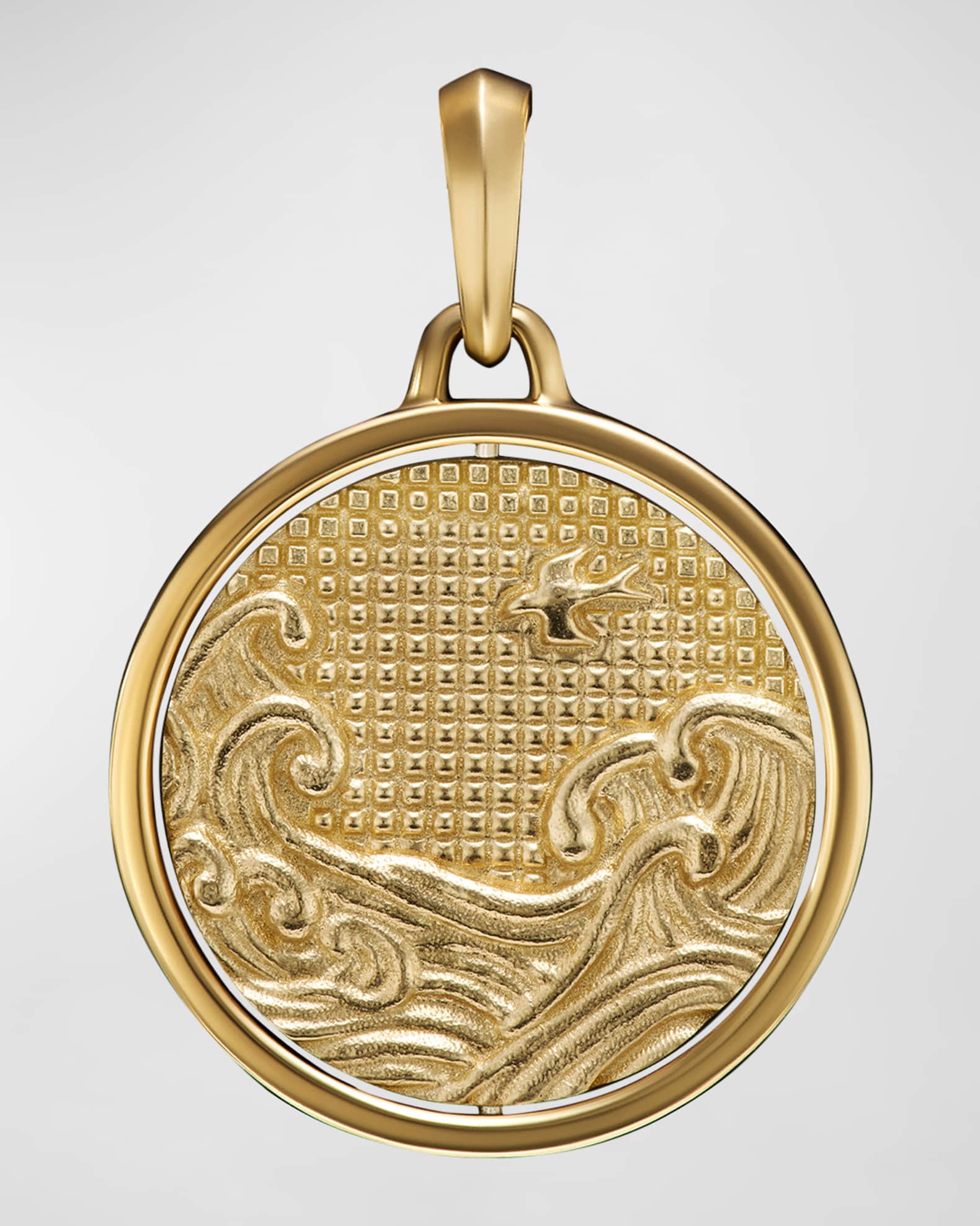 Men's Duality Pendant in 18K Gold, 30mm 0