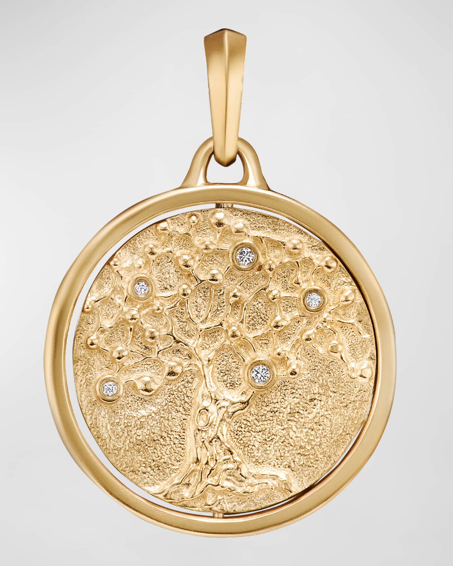 Men's Duality Pendant with Diamonds in 18K Gold, 30mm 0
