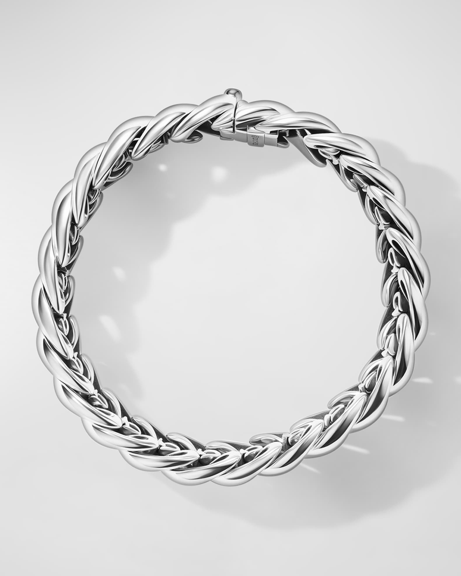 Sculpted Cable Bracelet in Silver, 14mm 0