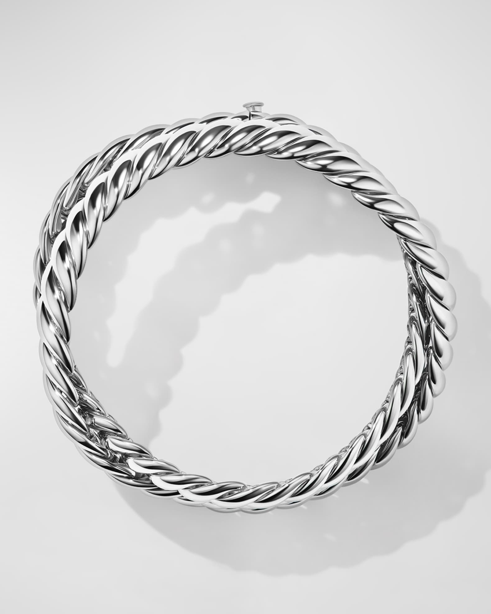 Sculpted Cable Wrap Bracelet in Silver, 8.5mm 1