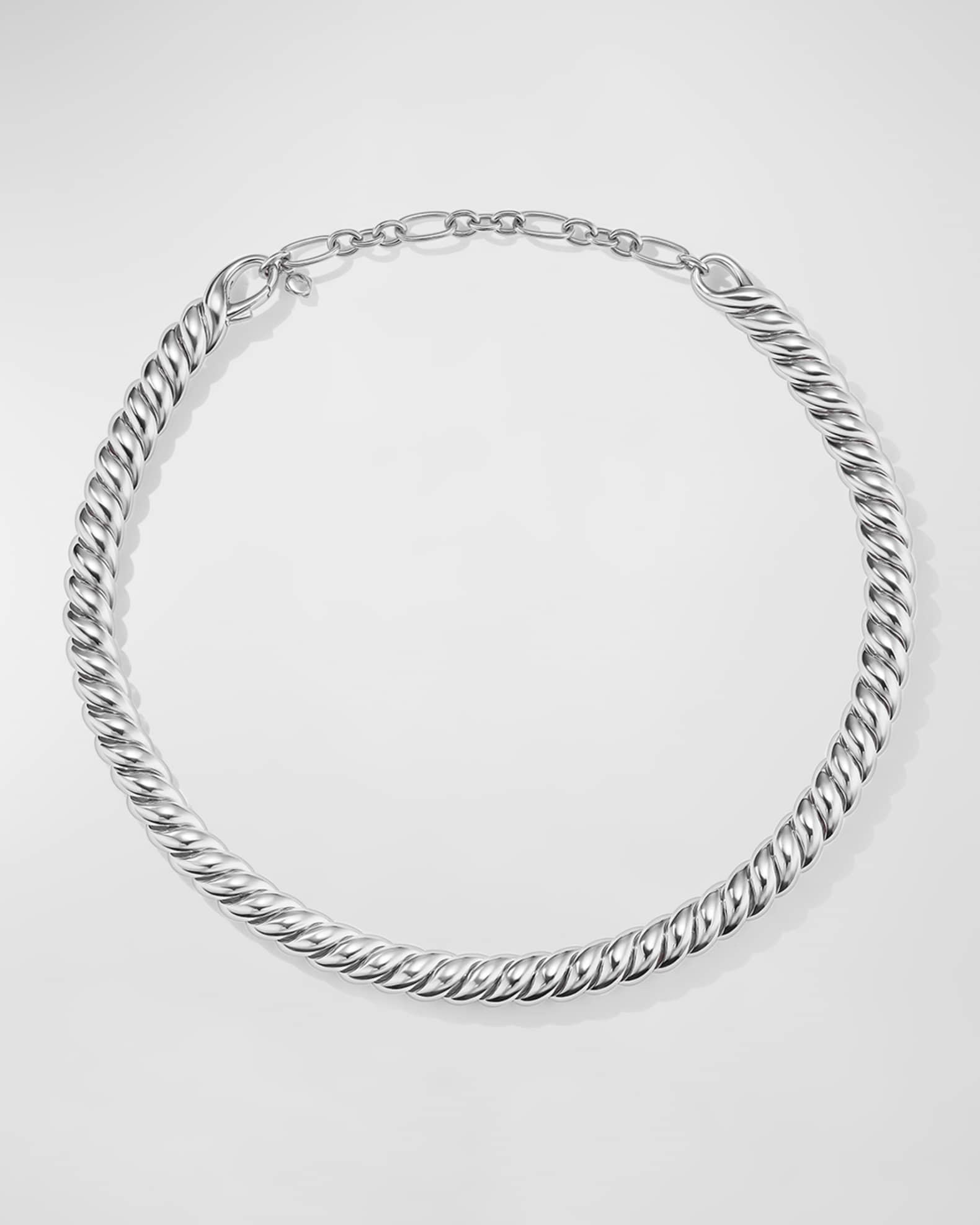 Sculpted Cable Necklace in Silver, 8.5mm, 14.5-16"L 0