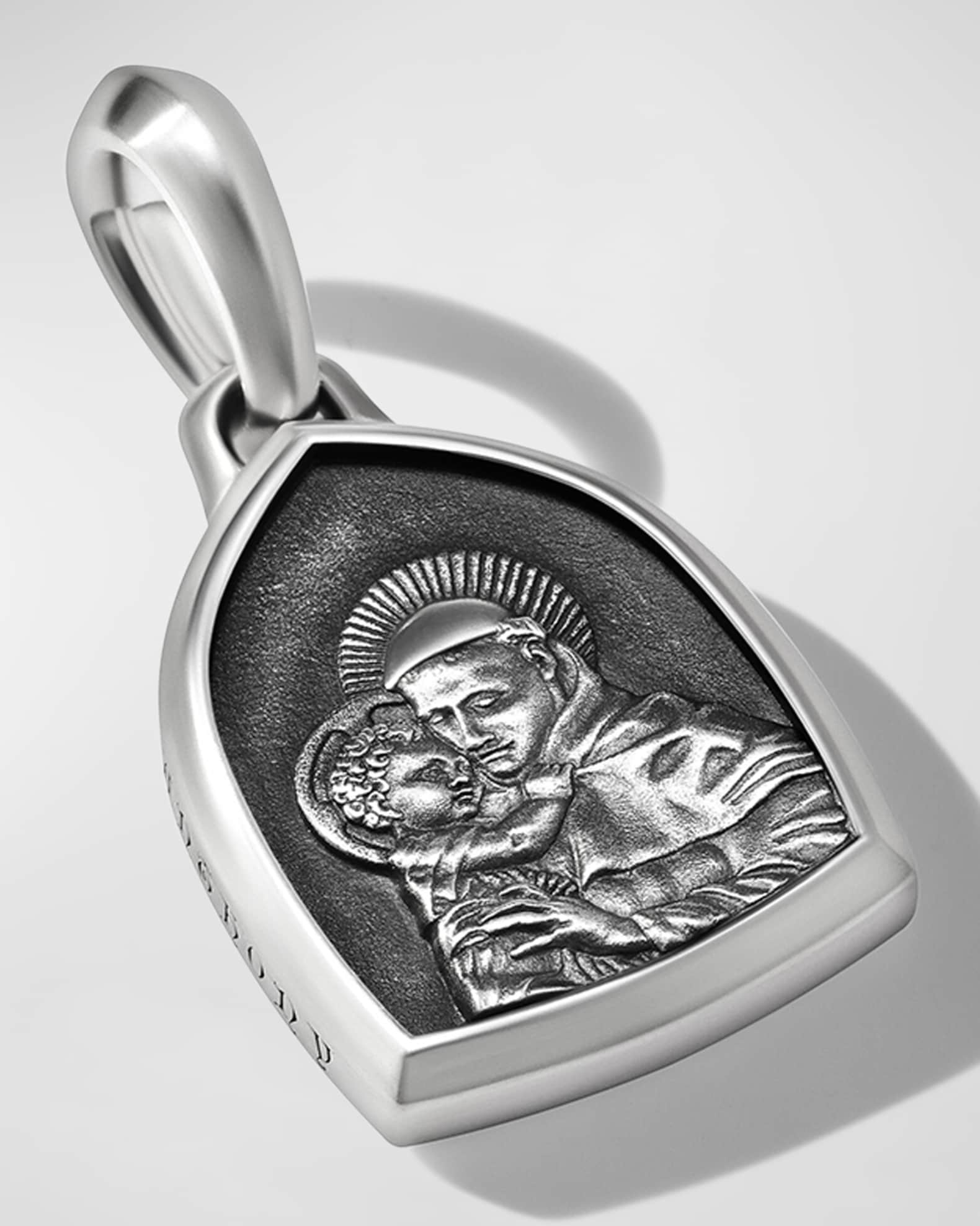 Men's St. Anthony Pendant in Silver, 21.8mm 1