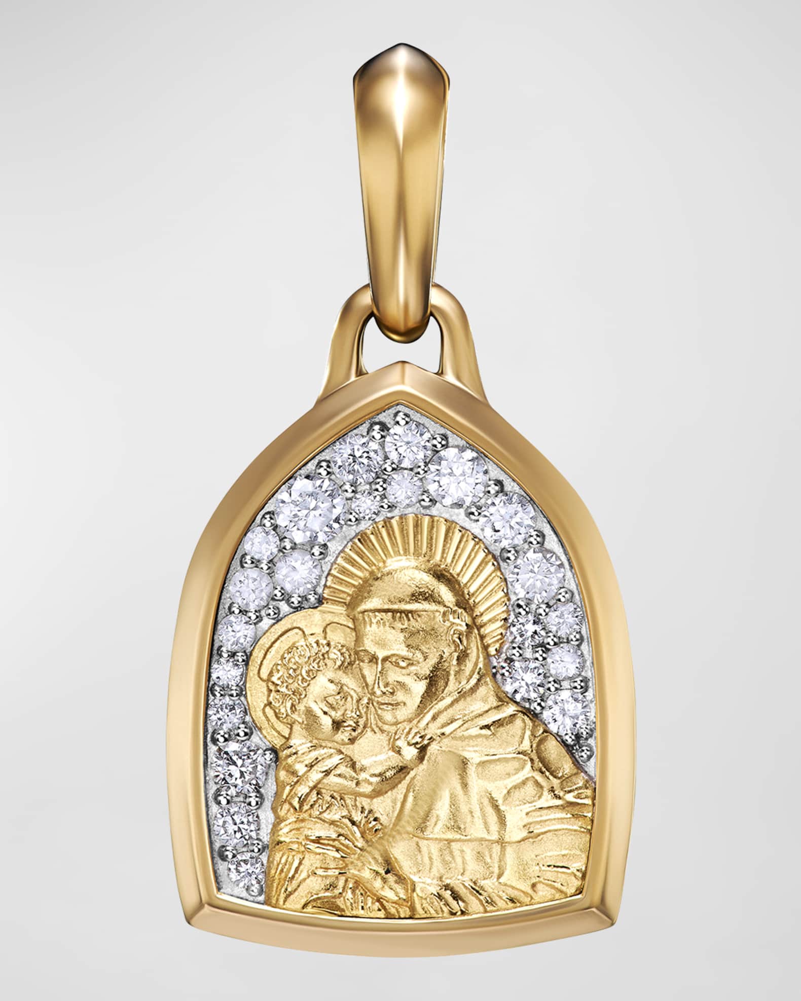 Men's St. Anthony Pendant in 18K Gold, 21.8mm 0