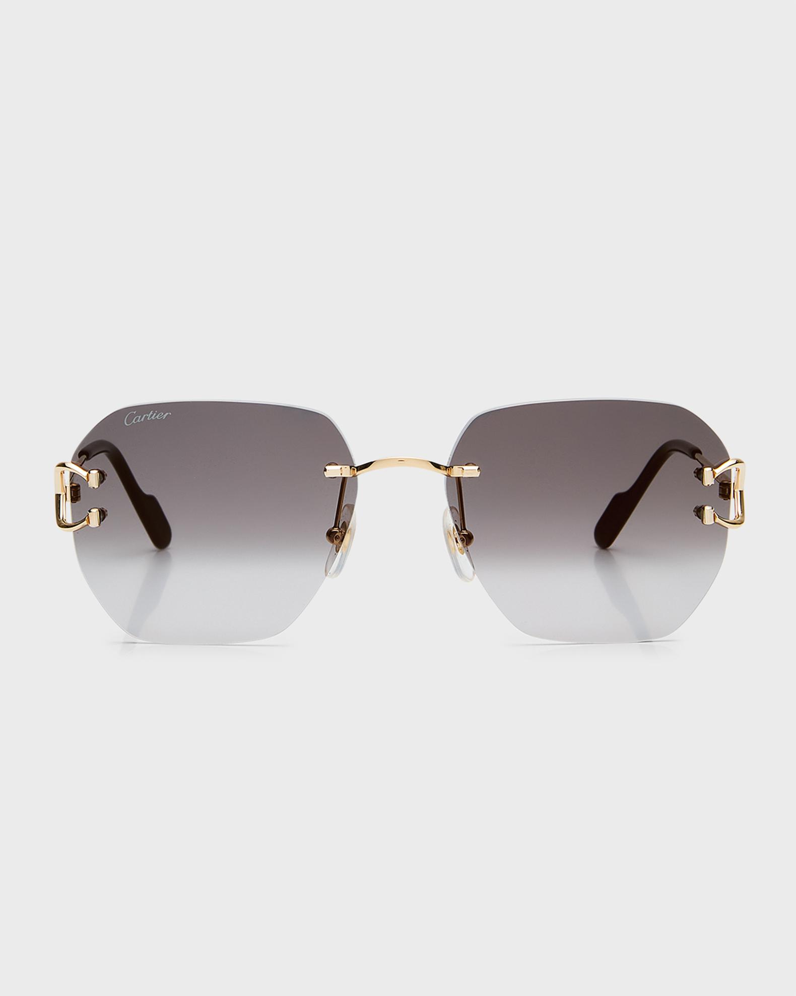 Cartier Rimless Square Metal Sunglasses | Neiman Marcus