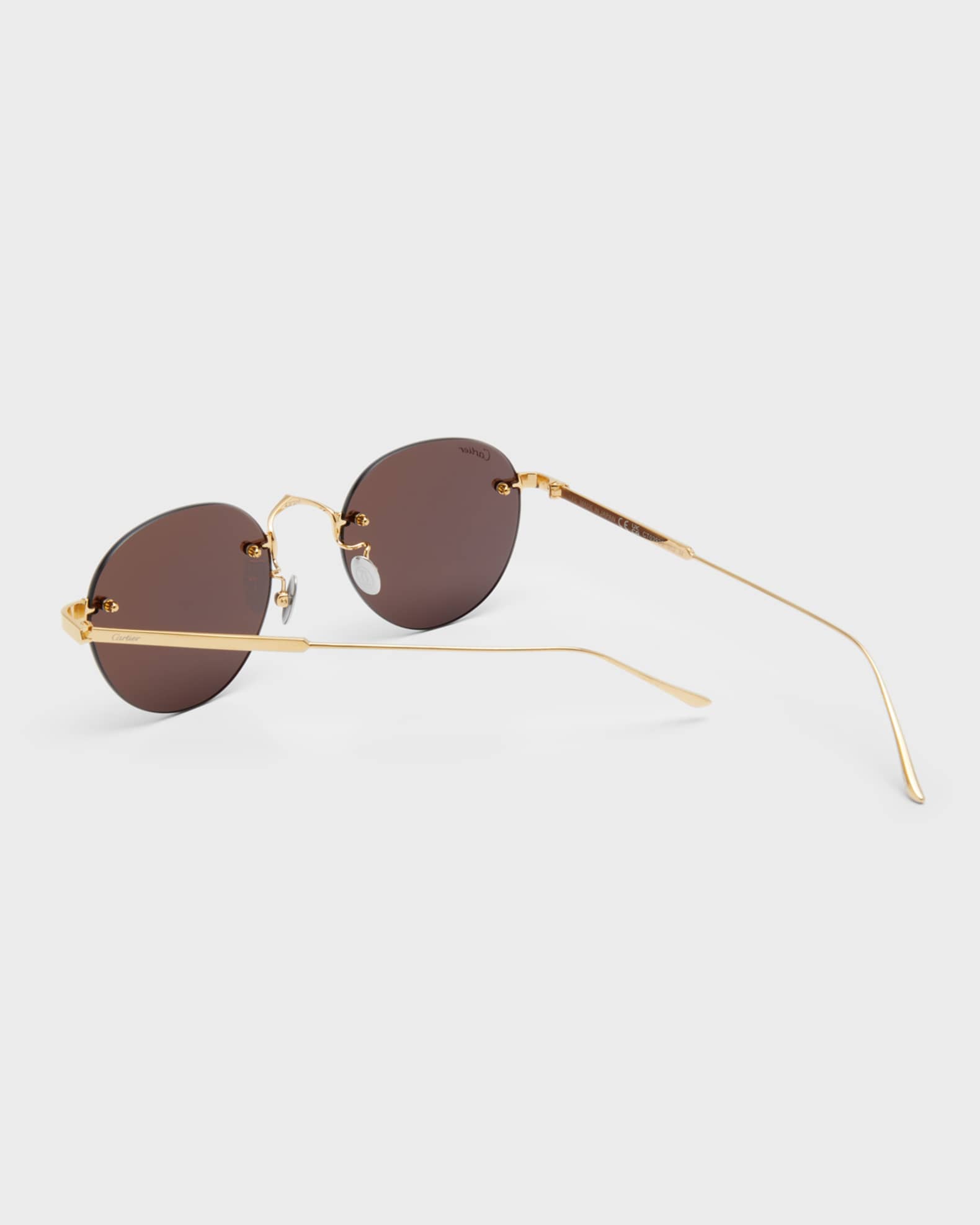Men s Round Rimless Metal Sunglasses