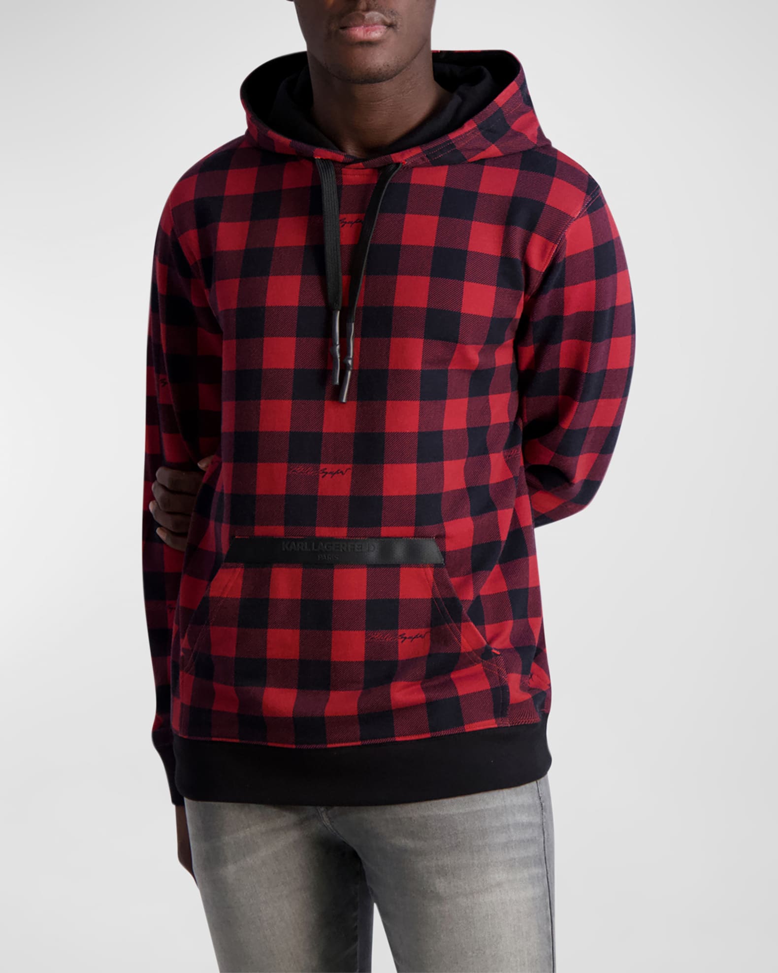 Mens buffalo plaid hoodie Outlet