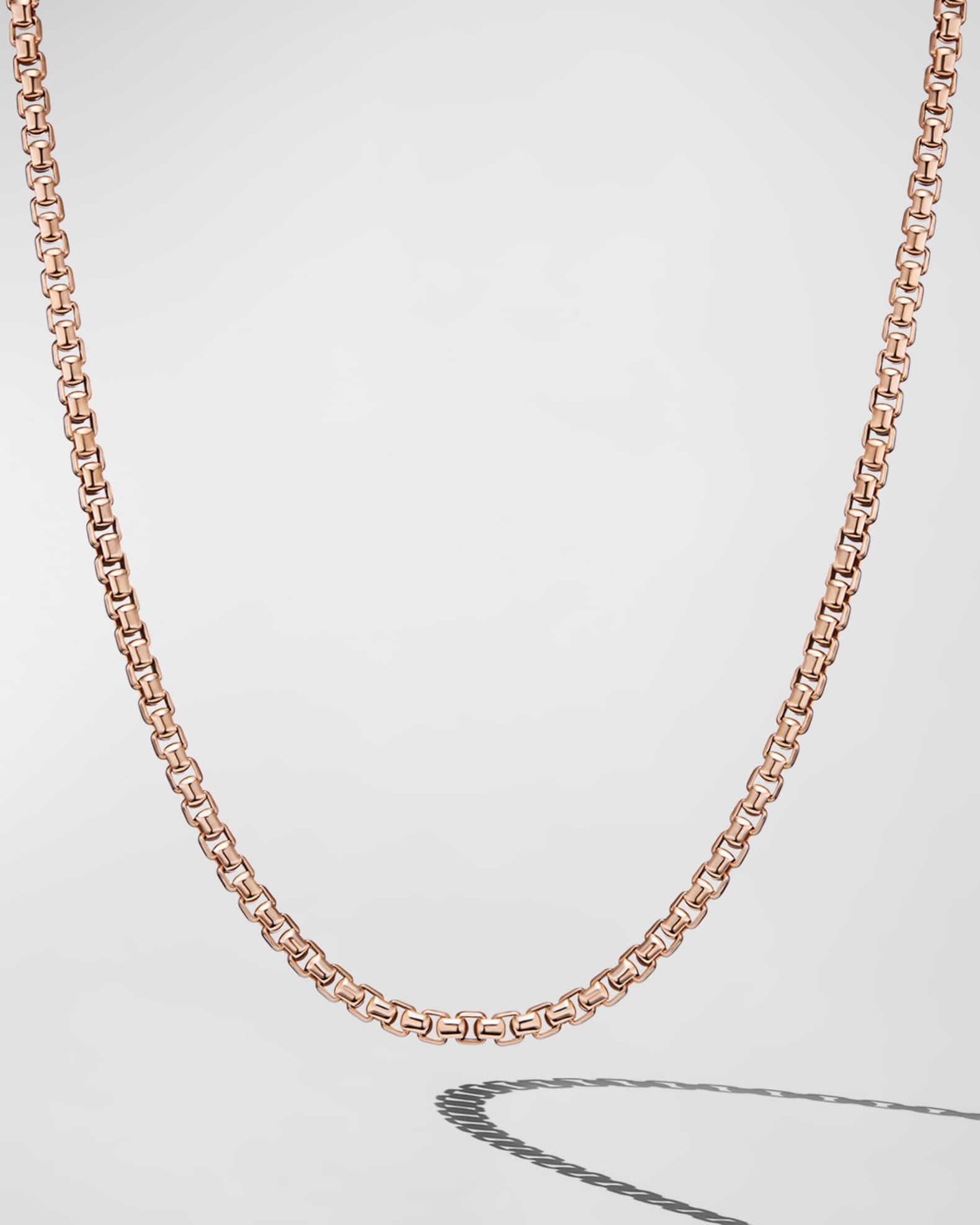 David Yurman Men s Box Chain Necklace in 18K Rose Gold 5mm 24 L Neiman Marcus