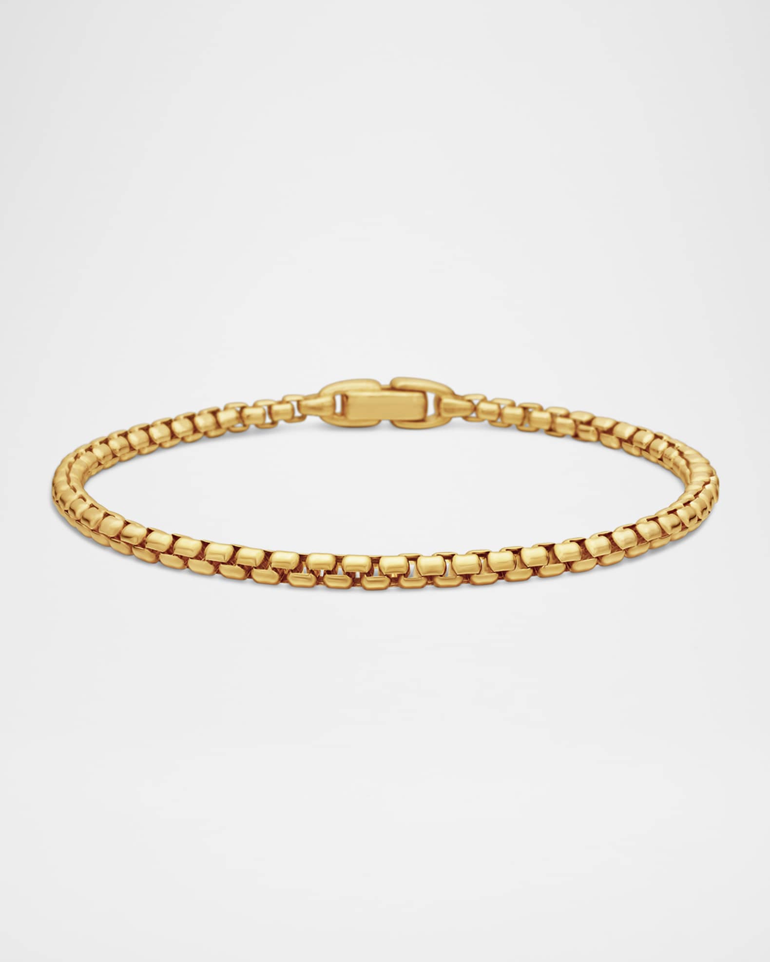 David Yurman Men's Box Chain Bracelet in 18K Gold, 3.4mm | Neiman