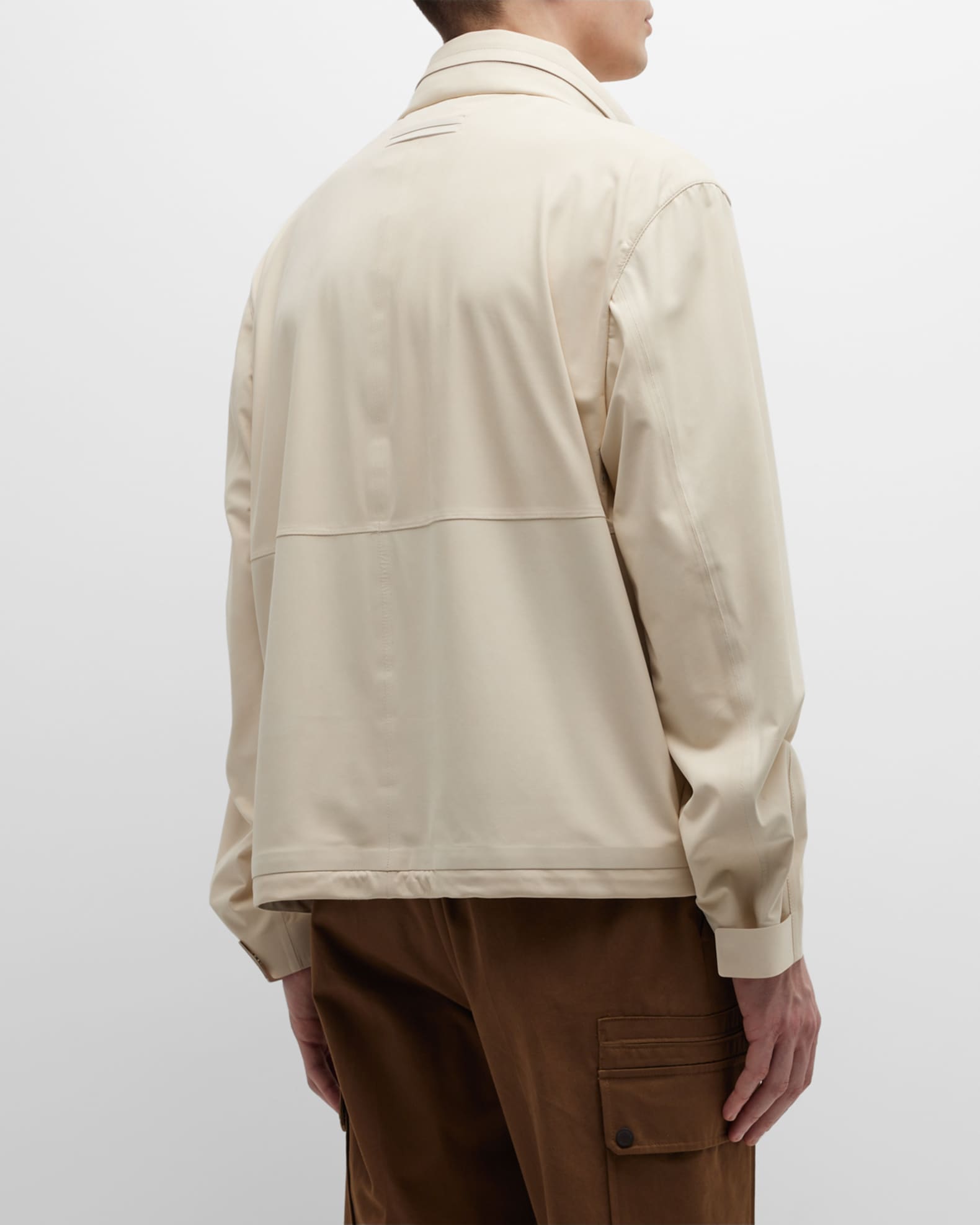 ZEGNA Men's Stowaway Hood Nubuck Blouson Jacket | Neiman Marcus