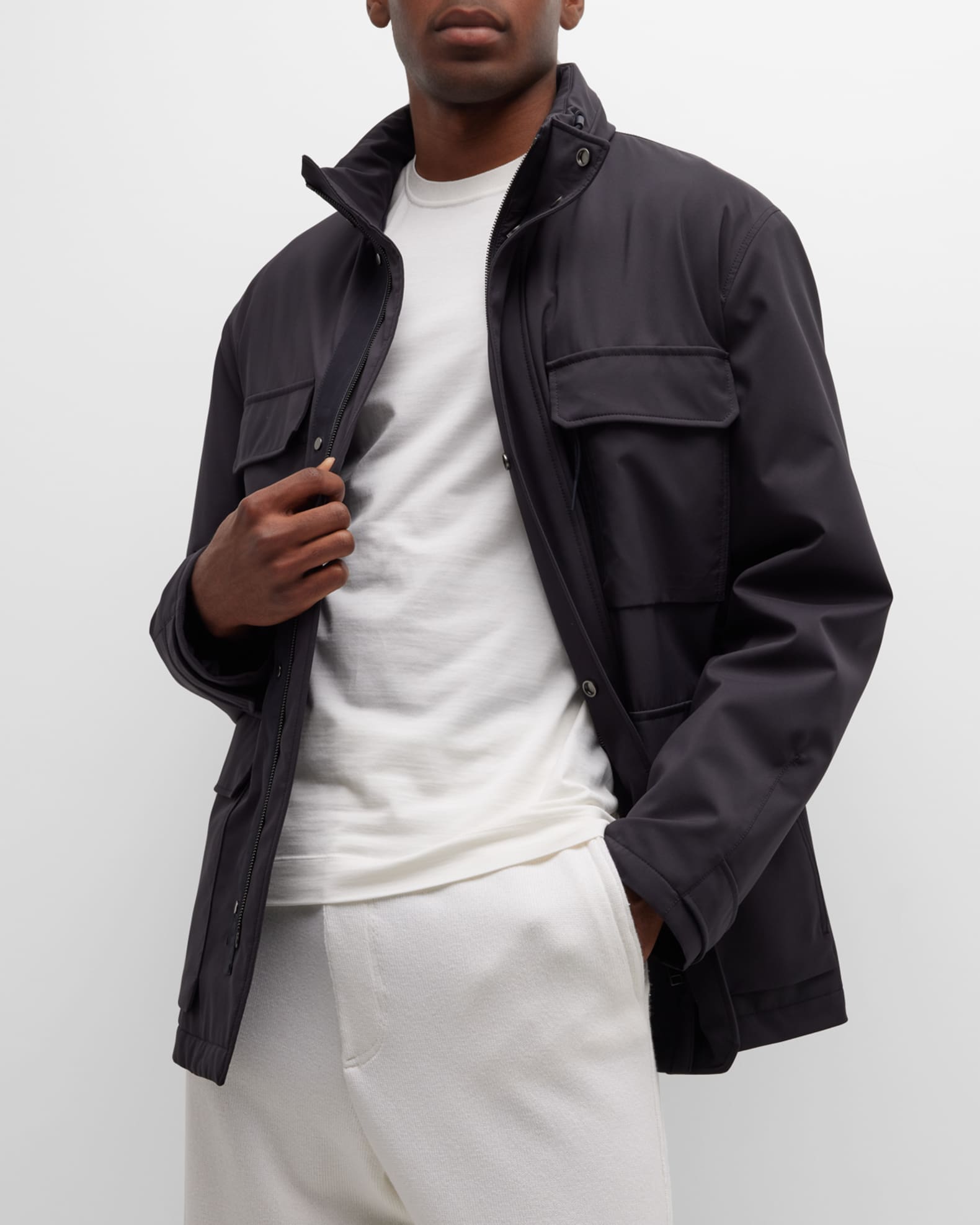 ZEGNA Men's StandCollar Field Jacket Neiman Marcus