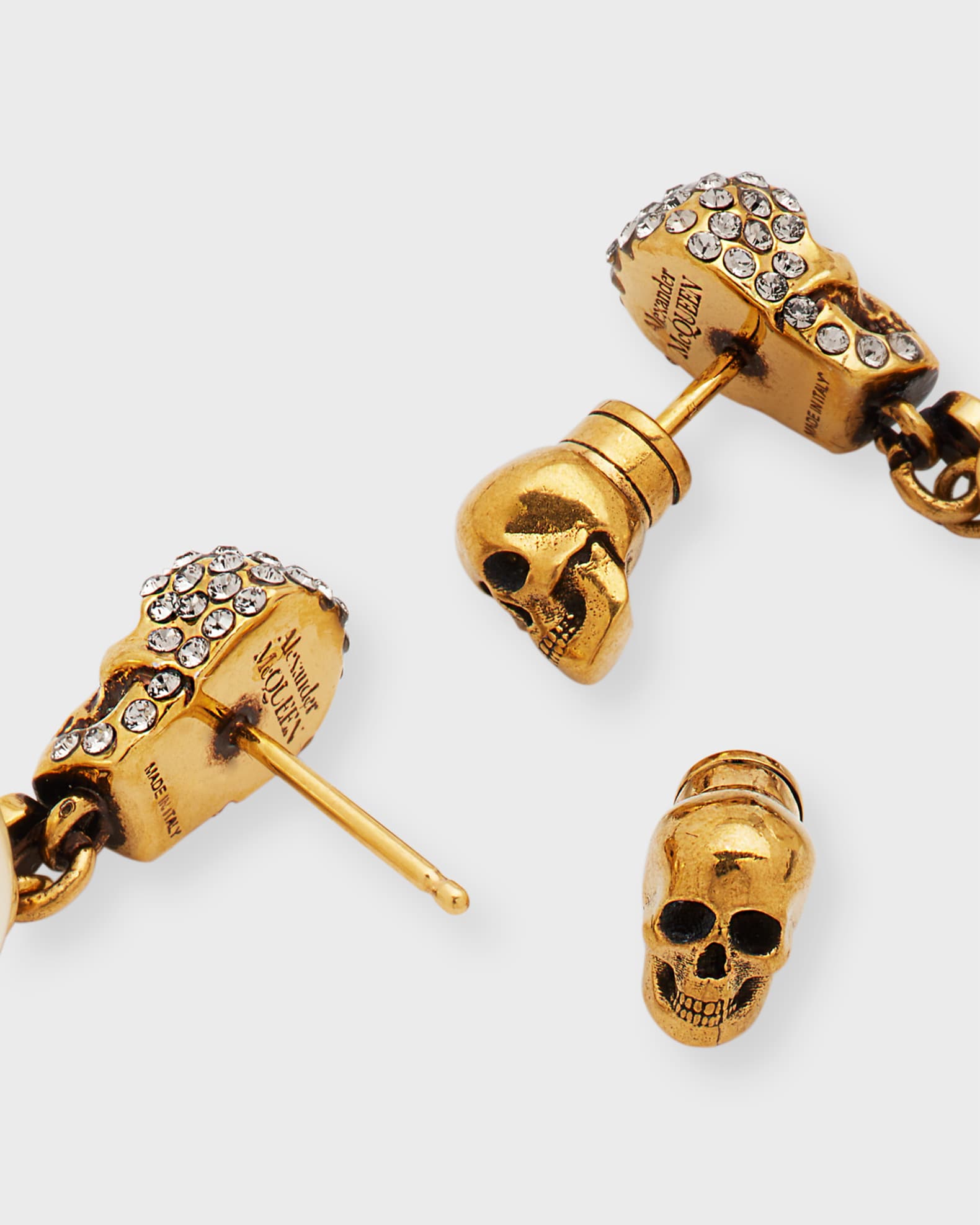 McQueen Pearl 'N Skull Earrings with Swarovski Crystals