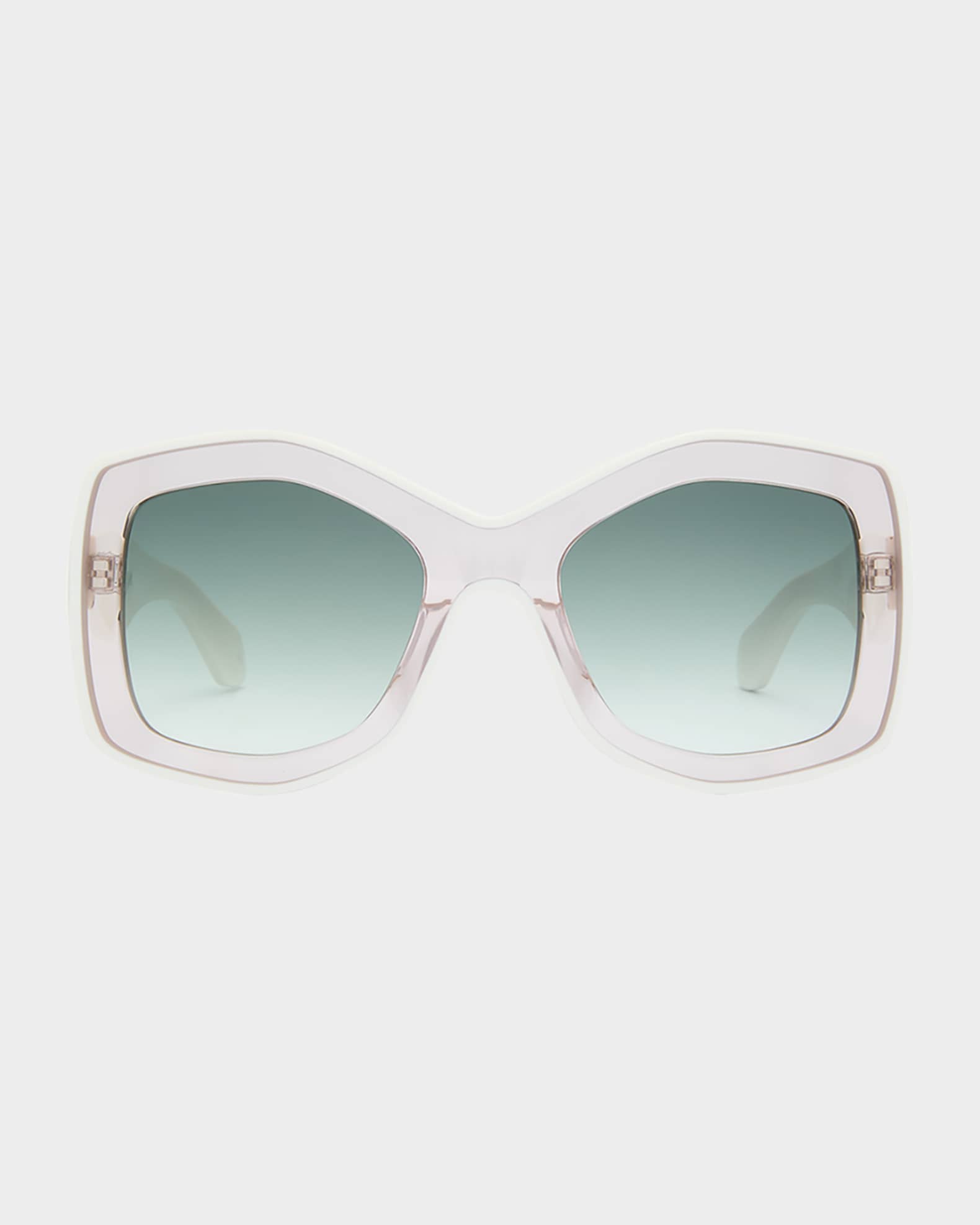 Two-Tone Acetate Butterfly Sunglasses  0