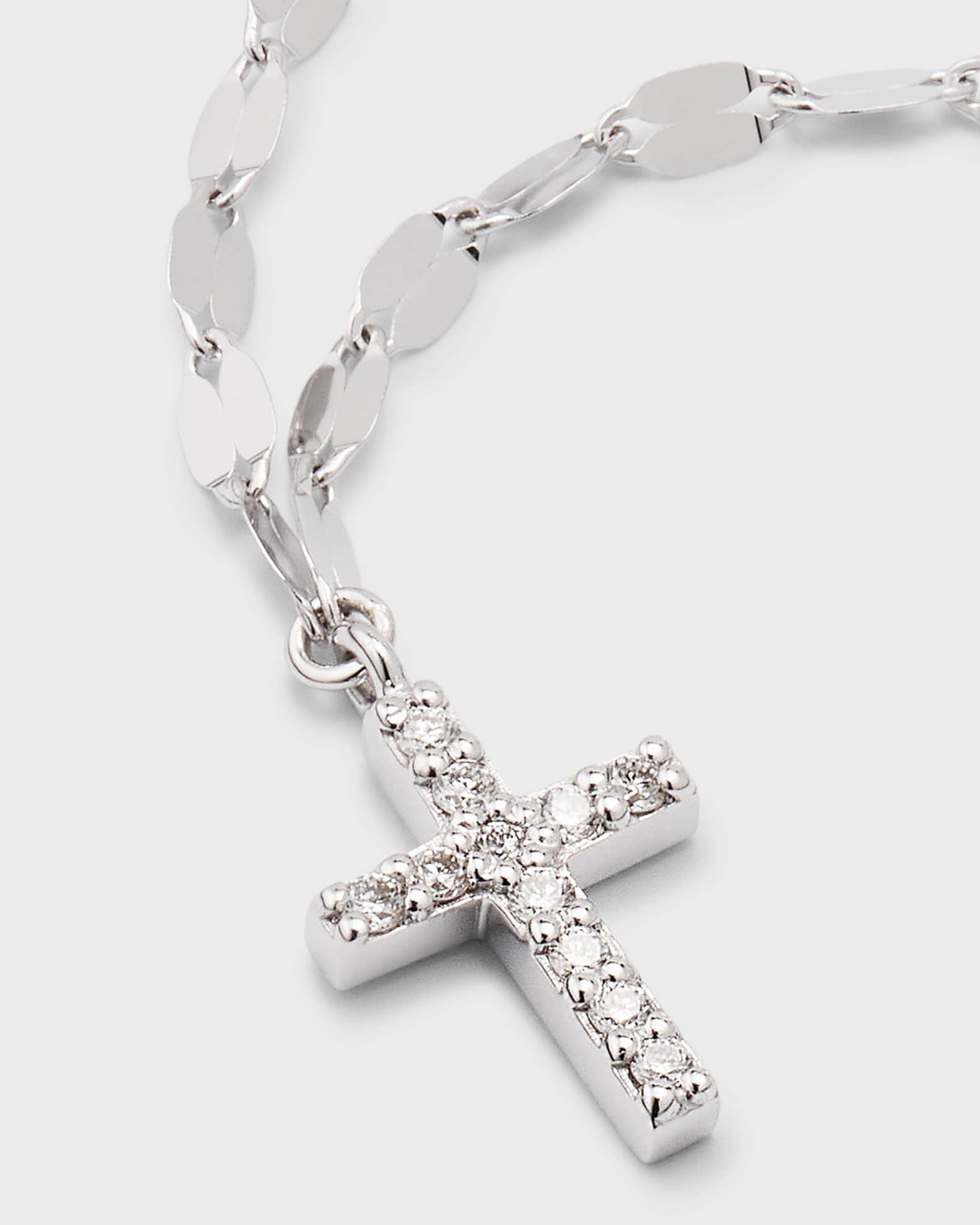 14K Flawless Mini Cross Pendant Necklace