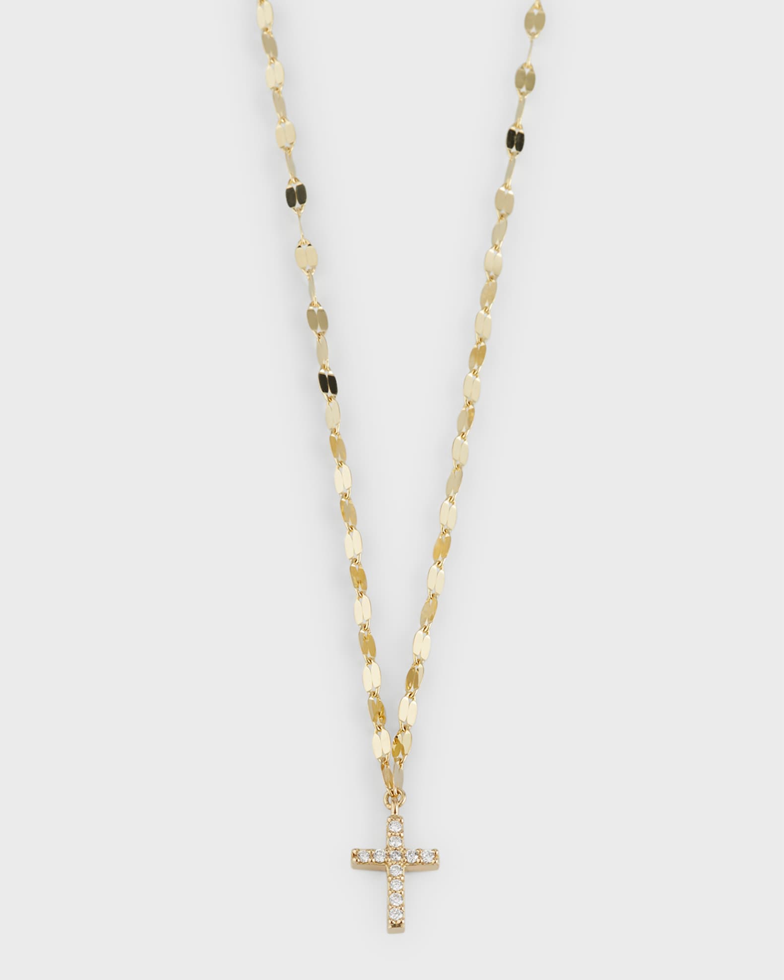 14K Flawless Mini Cross Pendant Necklace 0