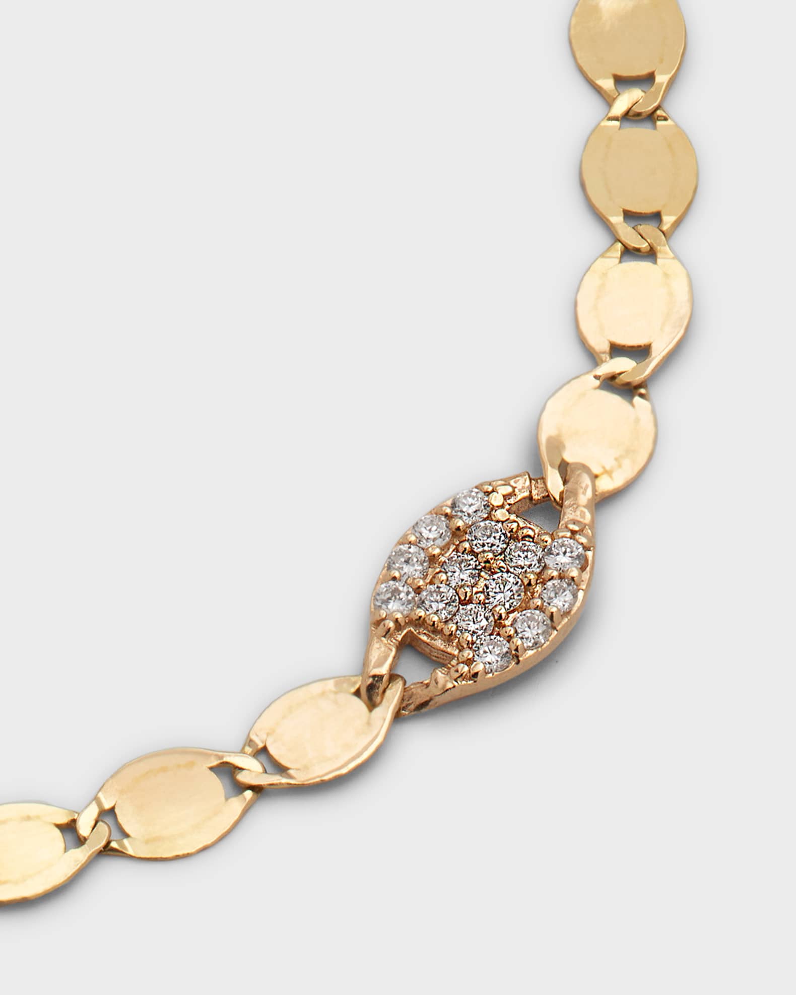 14K Gold Diamond Disc Necklace