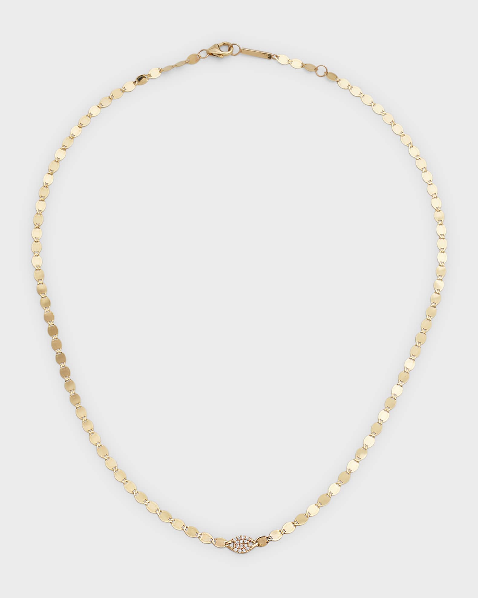 14k Gold Diamond Disc Necklace 0