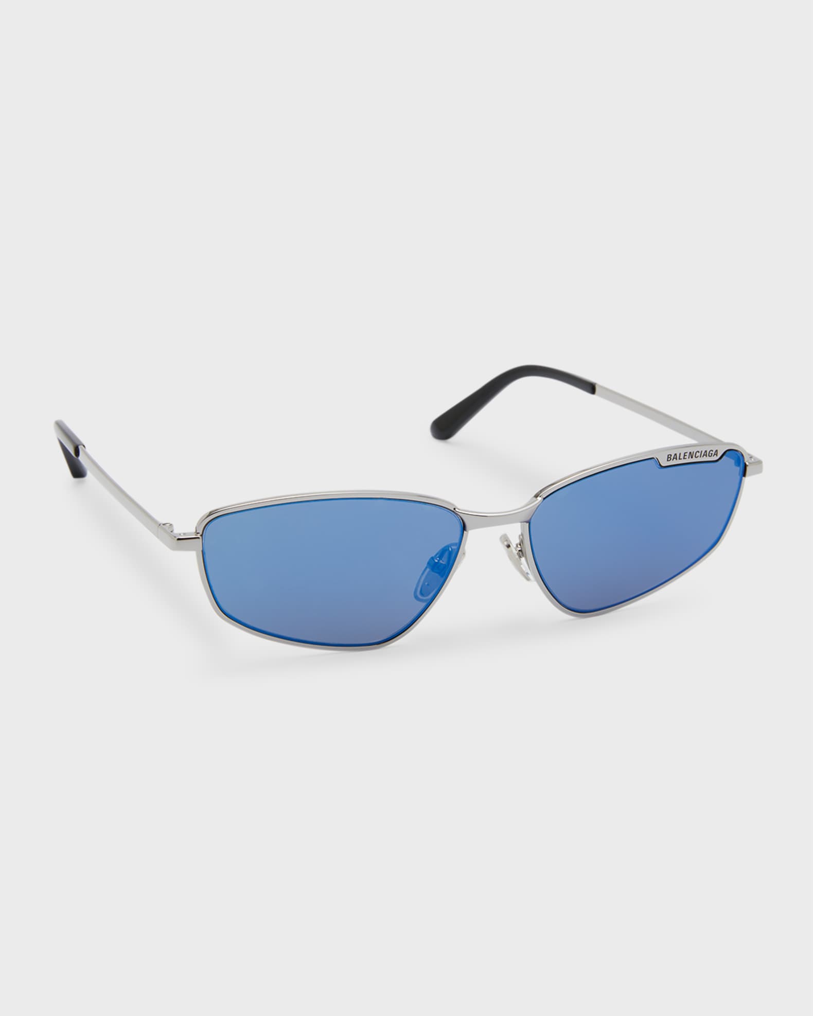 Balenciaga Men's Metal Cat-Eye Sunglasses with Logo | Neiman Marcus