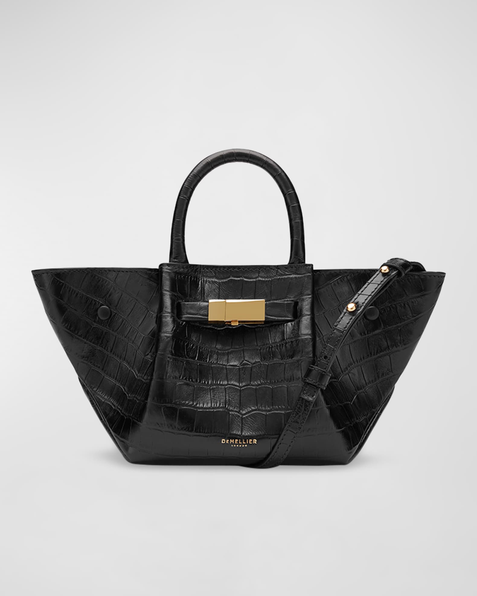 DeMellier New York Mini CrocEmbossed TopHandle Bag Neiman Marcus