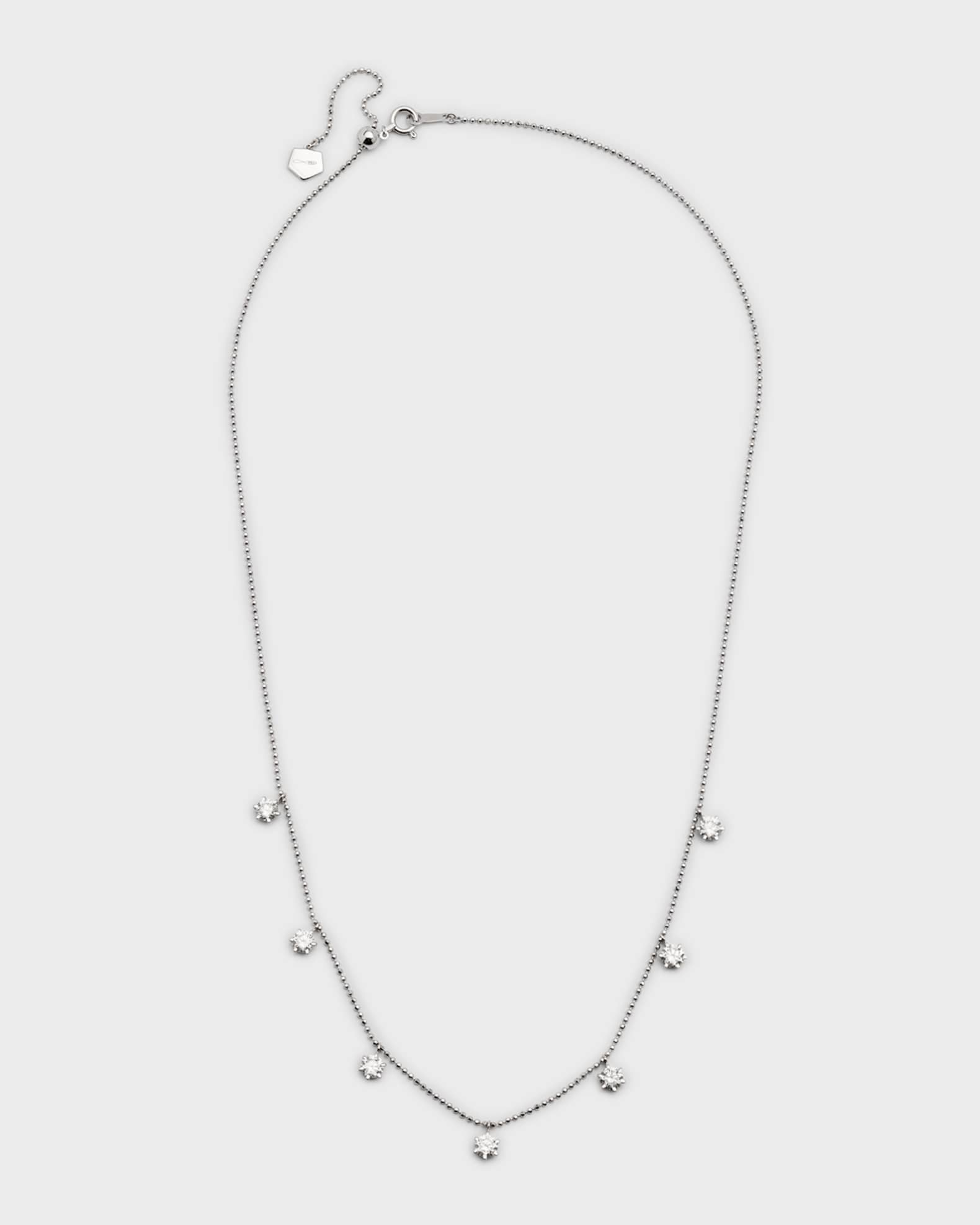 White gold floating diamond necklace